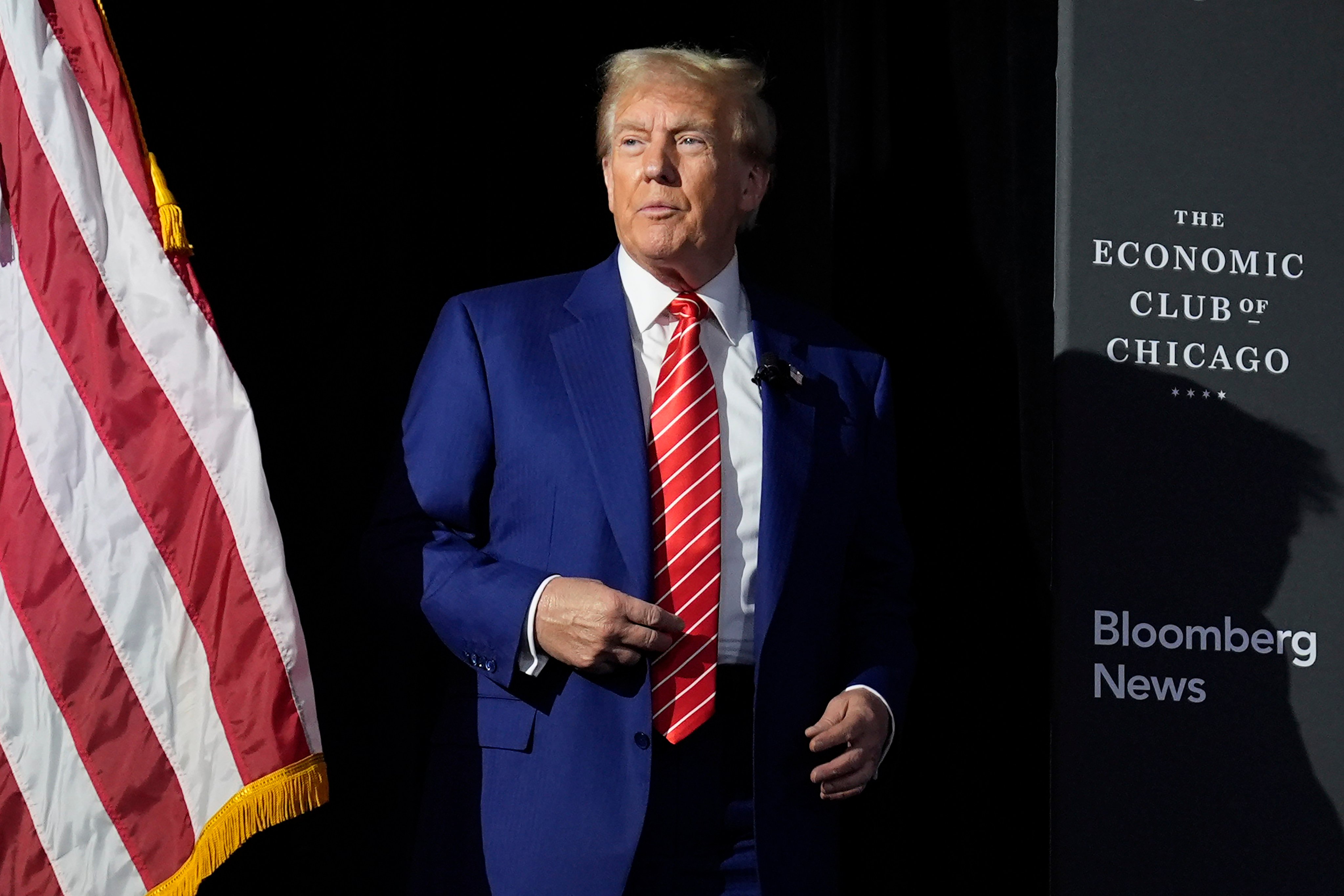 Republican presidential nominee former President Donald Trump speaks at an event in Chicago. Photo: AP