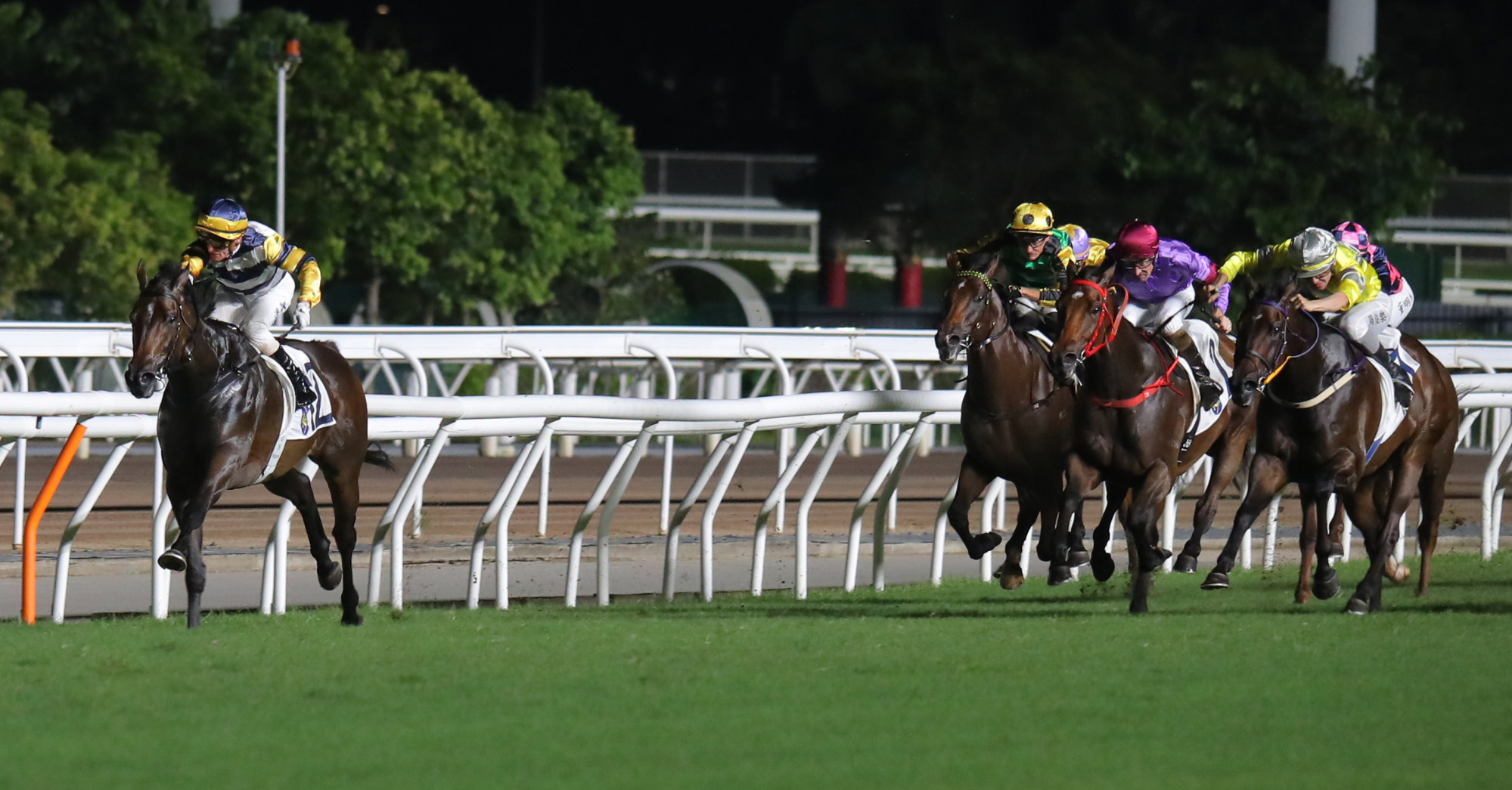 Packing Hermod stretches clear of his rivals at Sha Tin in July.