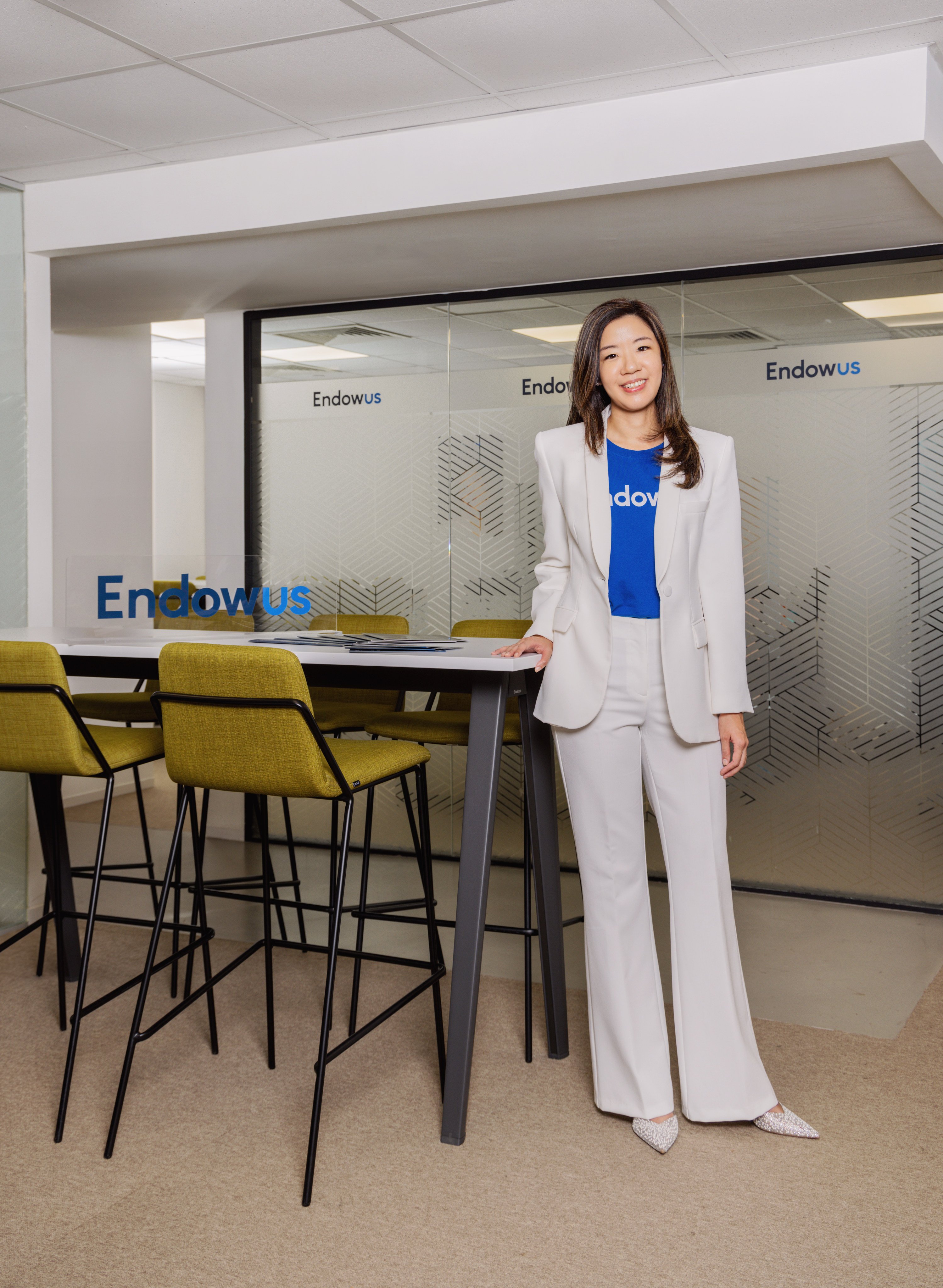 Head of Endowus HK Steffanie Yuen talks about her company’s commission-free investment platform that uses AI and wealthtech. Photo: Jocelyn Tam