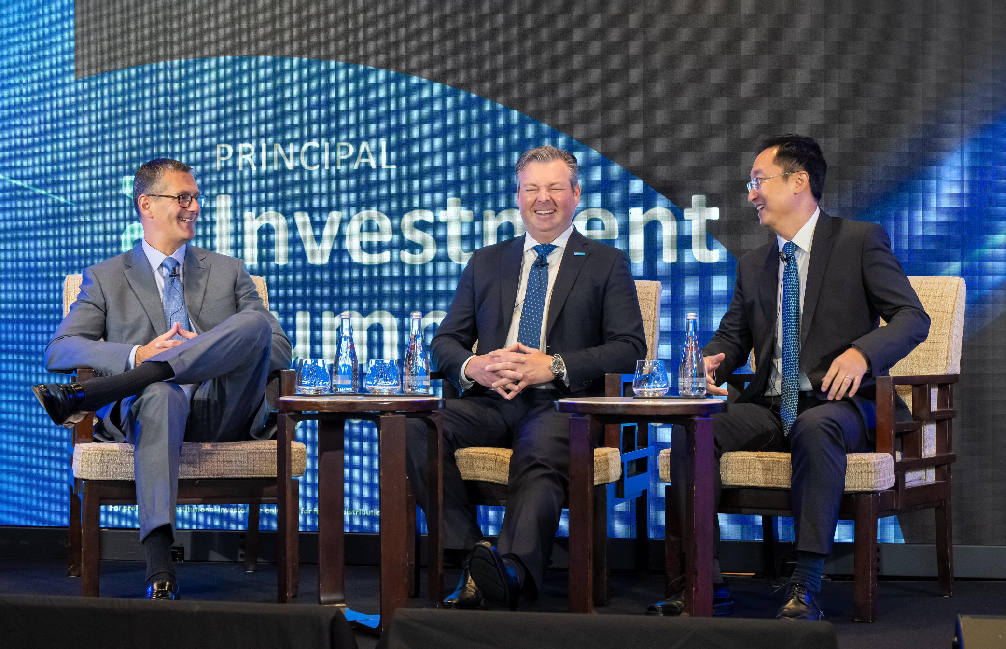 From left: George Maris, chief investment officer and global head of equities at Principal Asset Management, Steve Larson, portfolio manager of global equities and Alan Wang, managing director and chief investment officer for Greater China equities. Photo: Aileen Chuang