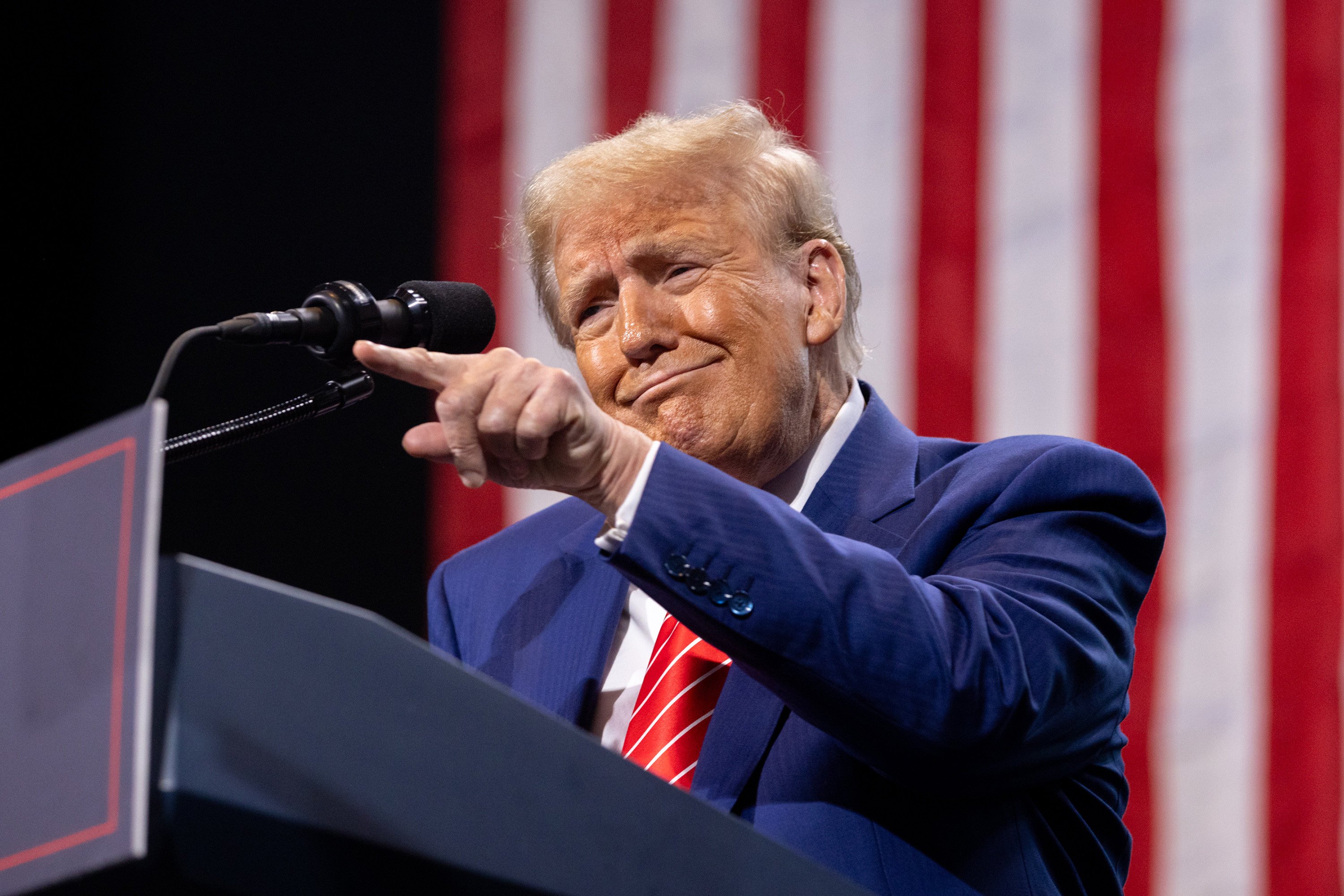 Republican US presidential candidate Donald Trump speaks at a campaign rally in Cobb County, Georgia, on Tuesday. Photo: TNS