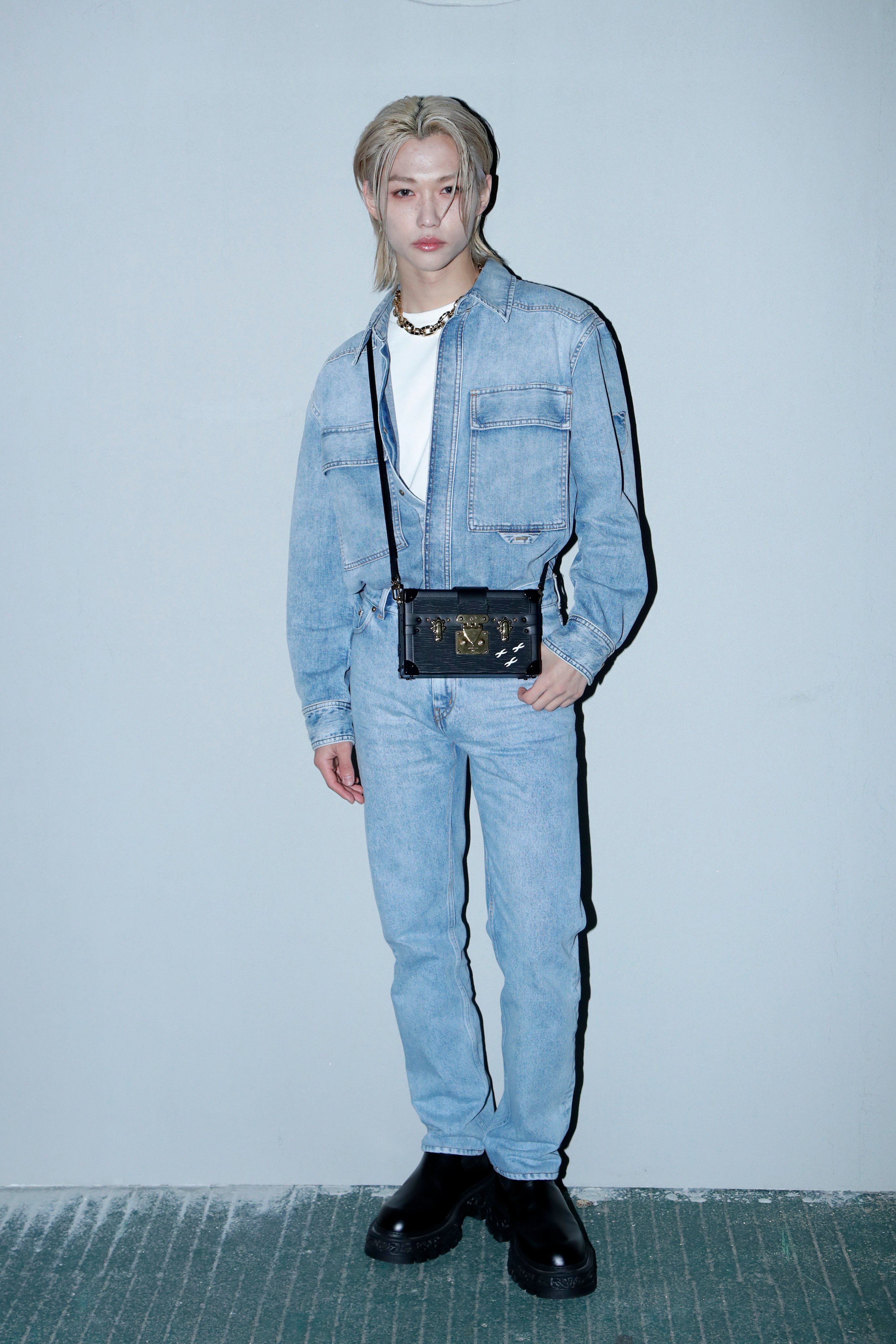 SEOUL, SOUTH KOREA - APRIL 29: Felix of boy band Stray Kids attends the Louis Vuitton Pre-Fall 2023 Show on the Jamsugyo Bridge at the Hangang River on April 29, 2023 in Seoul, South Korea. (Photo by Han Myung-Gu/Getty Images)