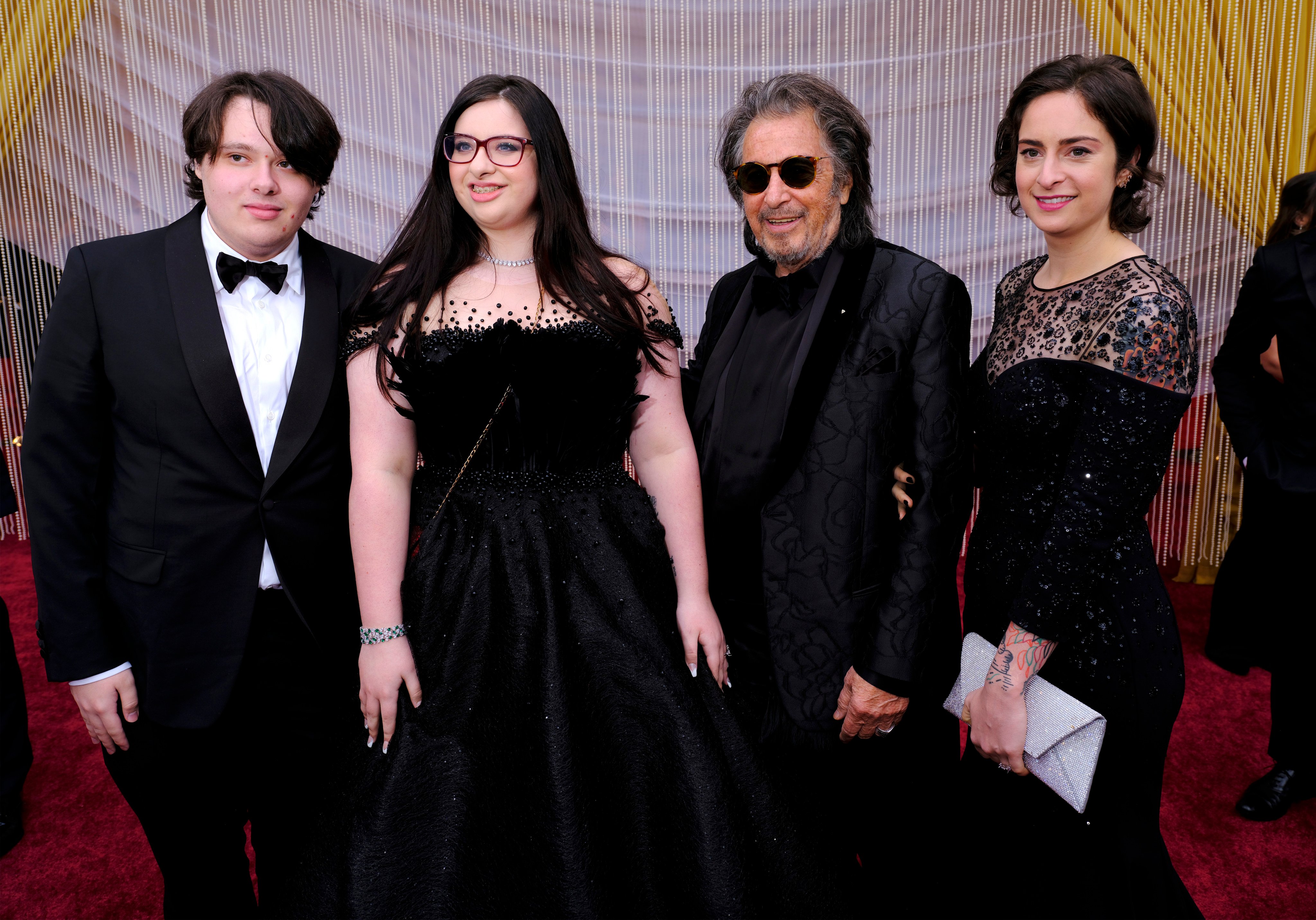 Al Pacino (second from right) with his three adult kids (from left), Anton Pacino, Olivia Pacino, Al Pacino, and Julie Pacino . Photo: Getty Images