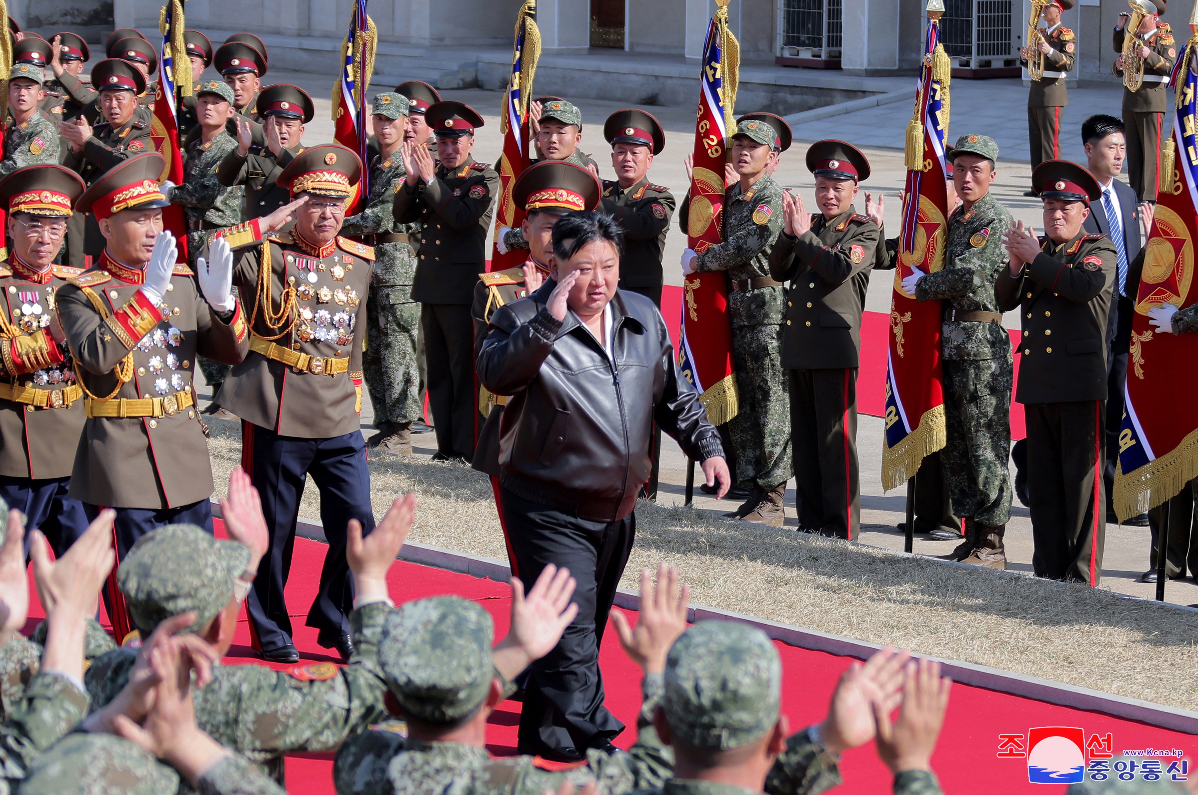 North Korean leader Kim Jong-un inspect the headquarters of the Seoul Ryu Kyong Su Guards 105th Tank Division of the Korean People’s Army. Photo: EPA-EFE/KCNA