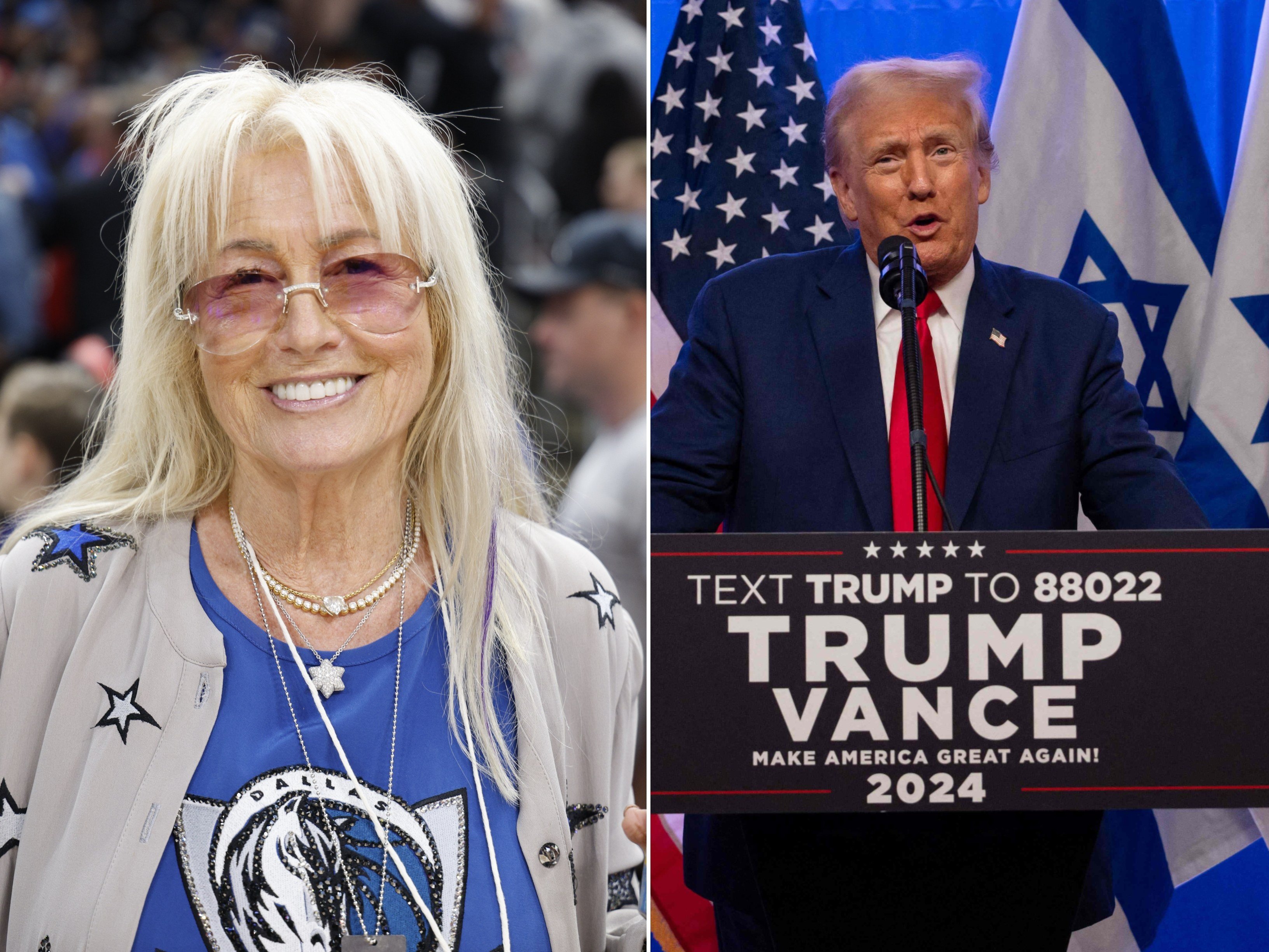 Billionaire Miriam Adelson will do whatever necessary to make Donald Trump president again. Photos: Getty Image