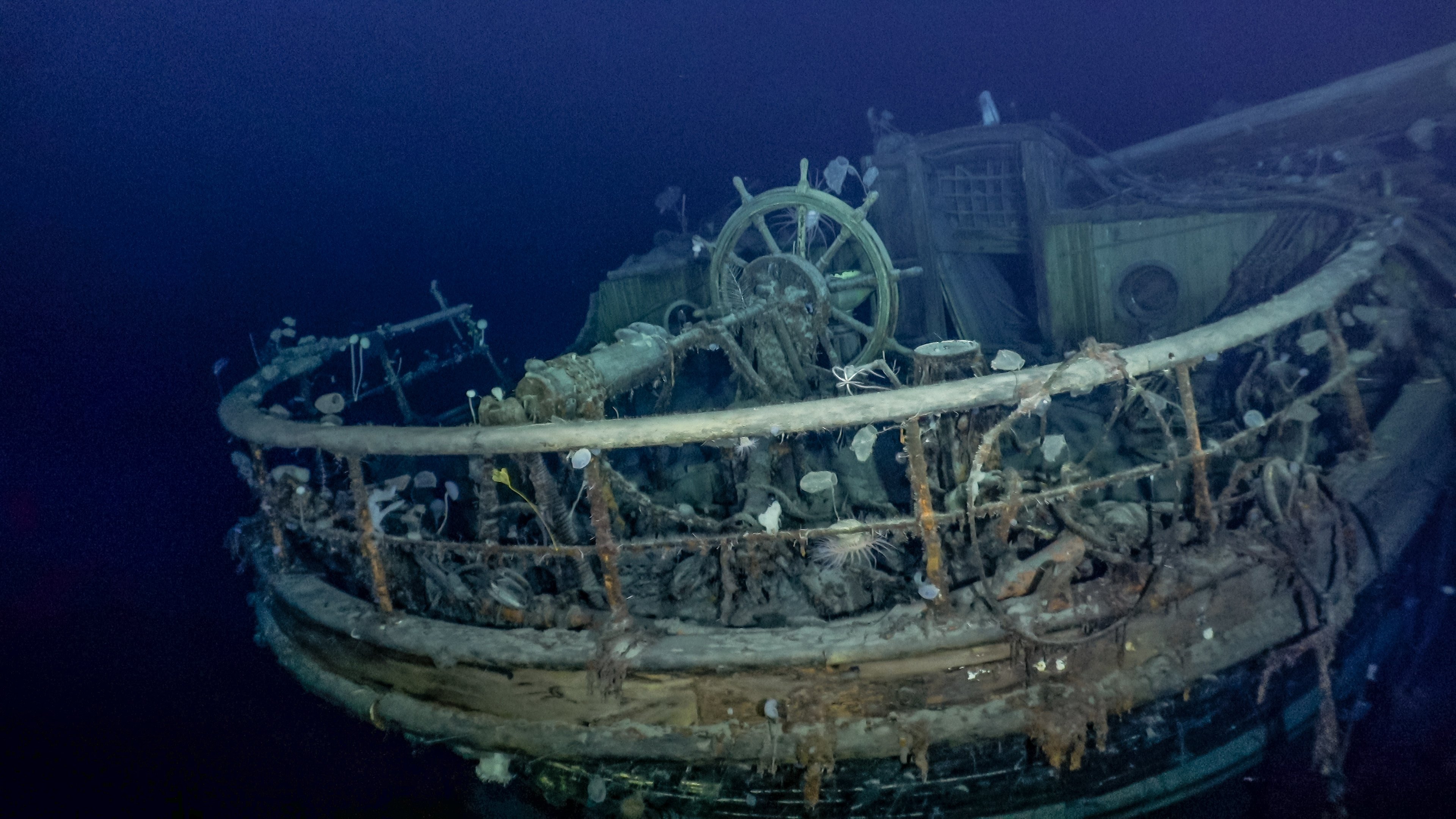 The wreck of Endurance, Sir Ernest Shackleton’s ship, which until 2022 had not been seen since it was crushed by the ice and sank in the Weddell Sea in 1915. A new documentary recounts its discovery and Shackleton’s doomed expedition and escape to safety. Photo: Falklands Maritime Heritage Trust via PA Media/dpa 