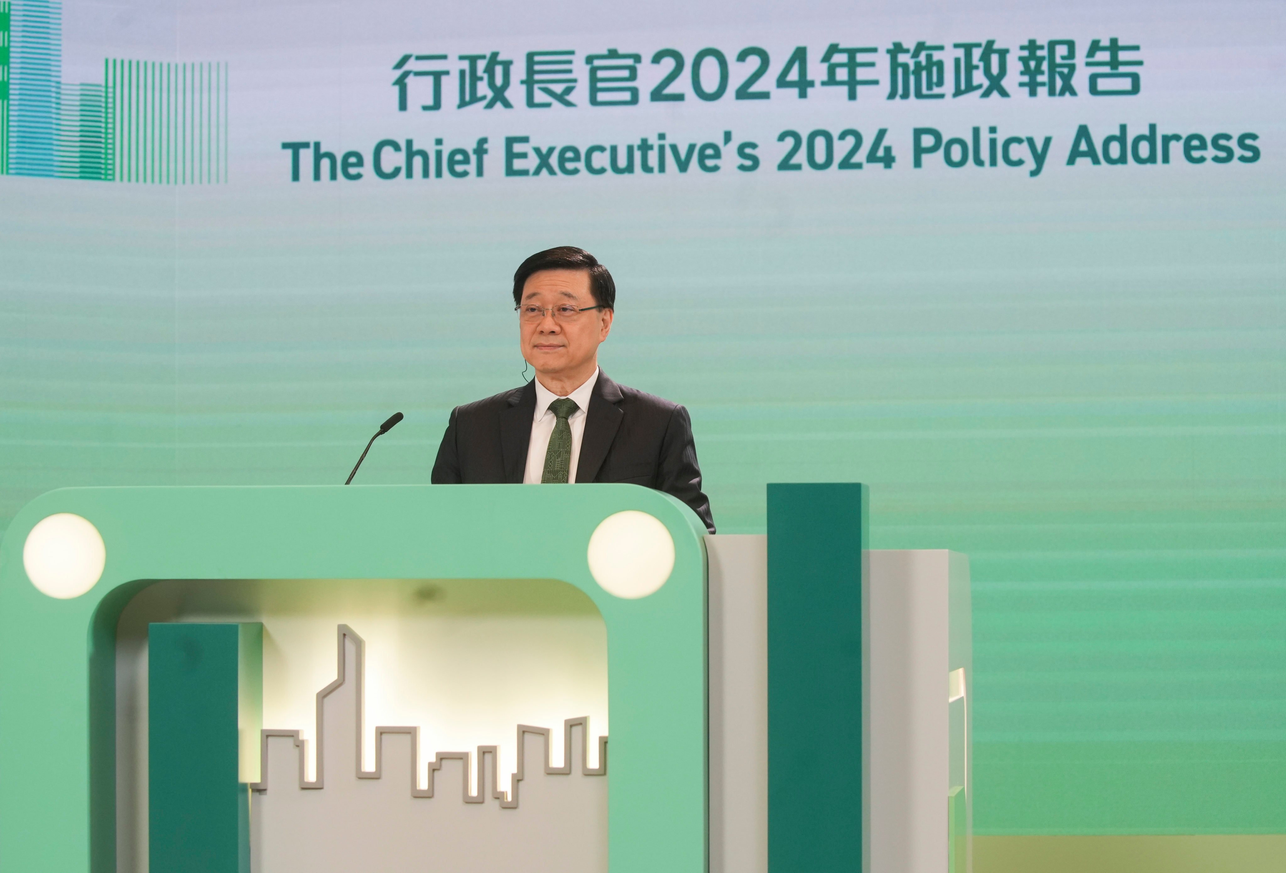 Chief Executive John Lee delivered his third policy address on Wednesday. Photo: Sun Yeung