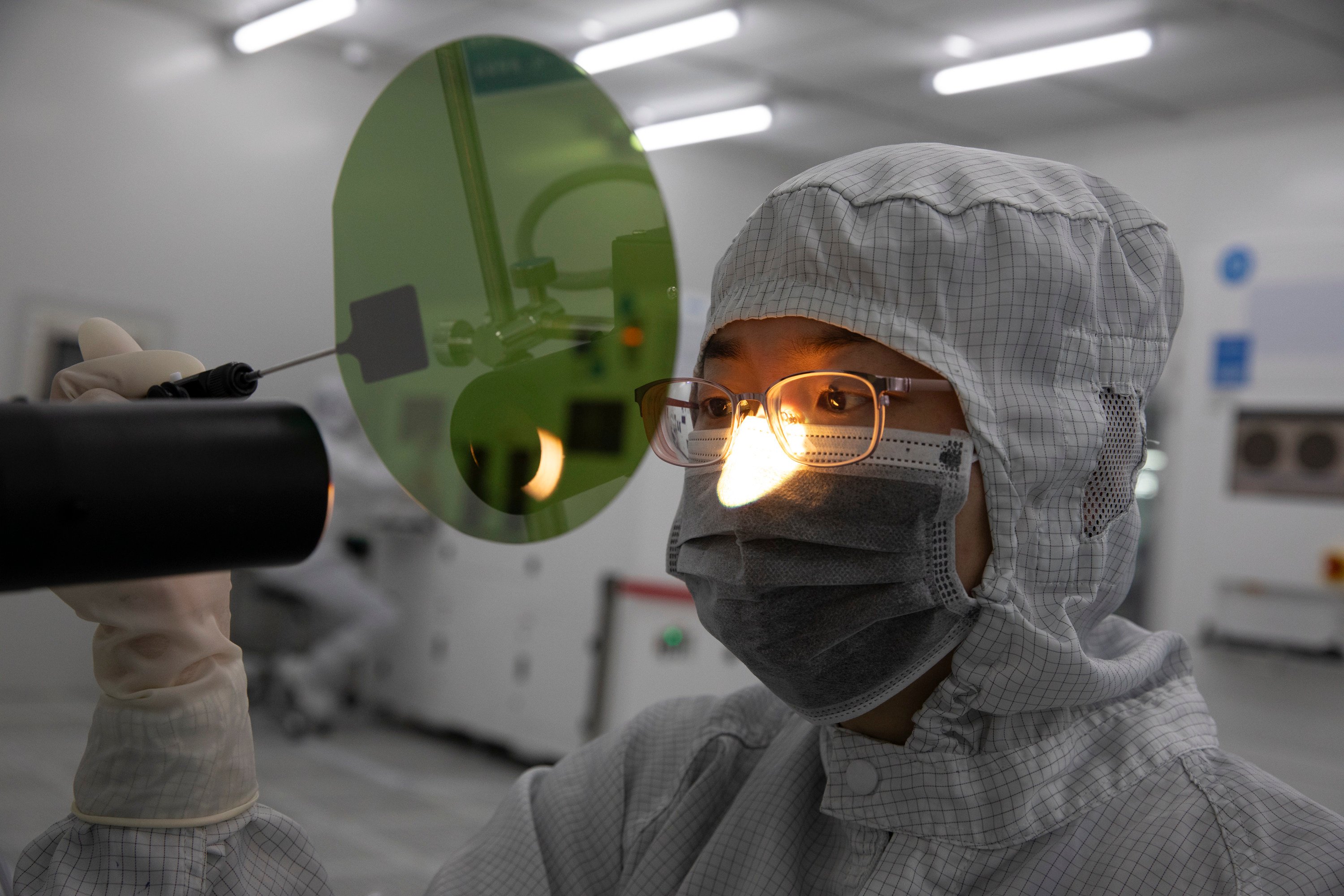 A staff member works at the headquarters of TankeBlue Semiconductor in Beijing, on January 24. China is nurturing “little giants” like TankeBlue to lead in advanced tech sectors. Photo: Xinhua 