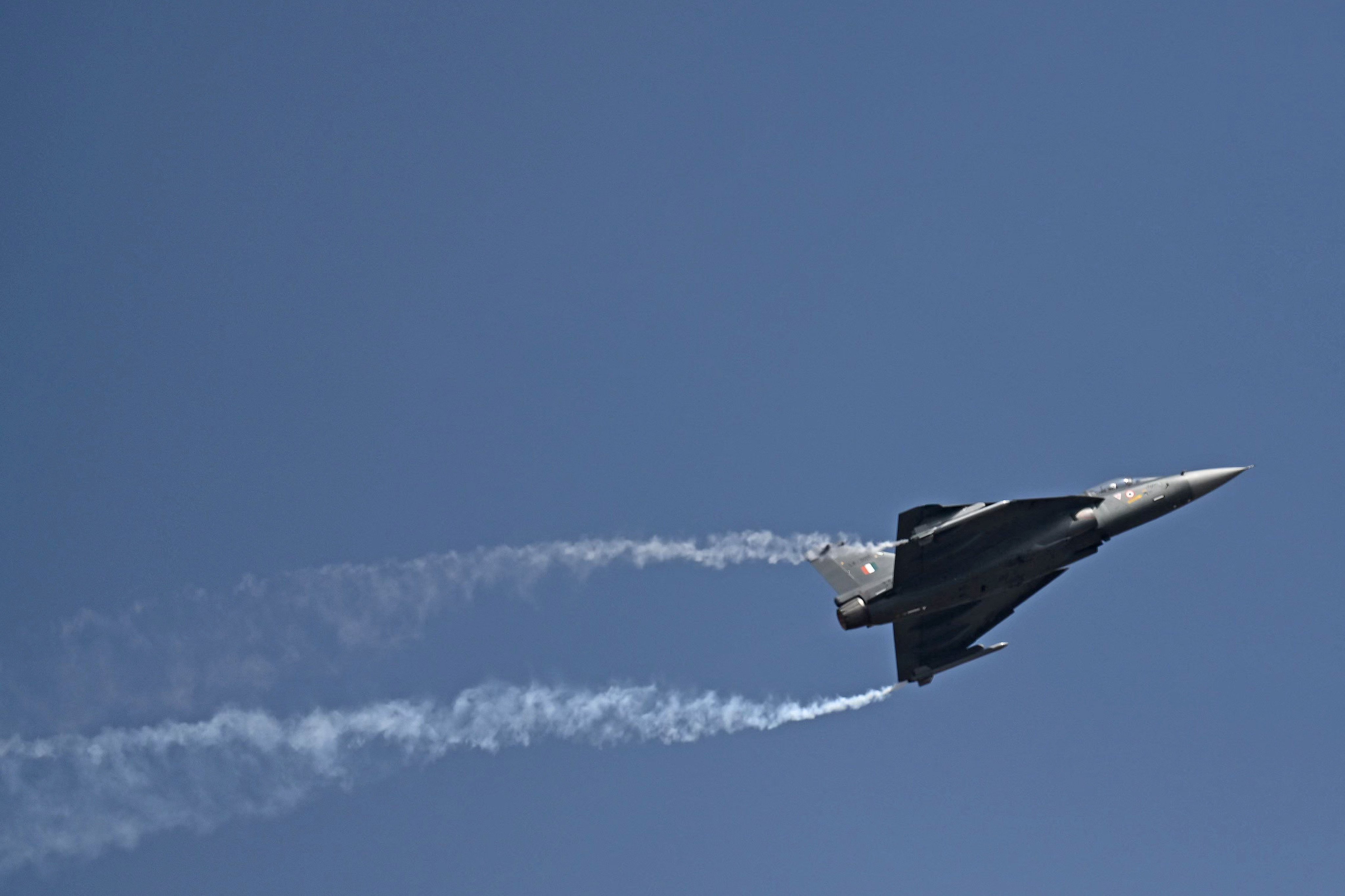 A HAL Tejas fighter jet of the Indian Air Force. Photo: AFP