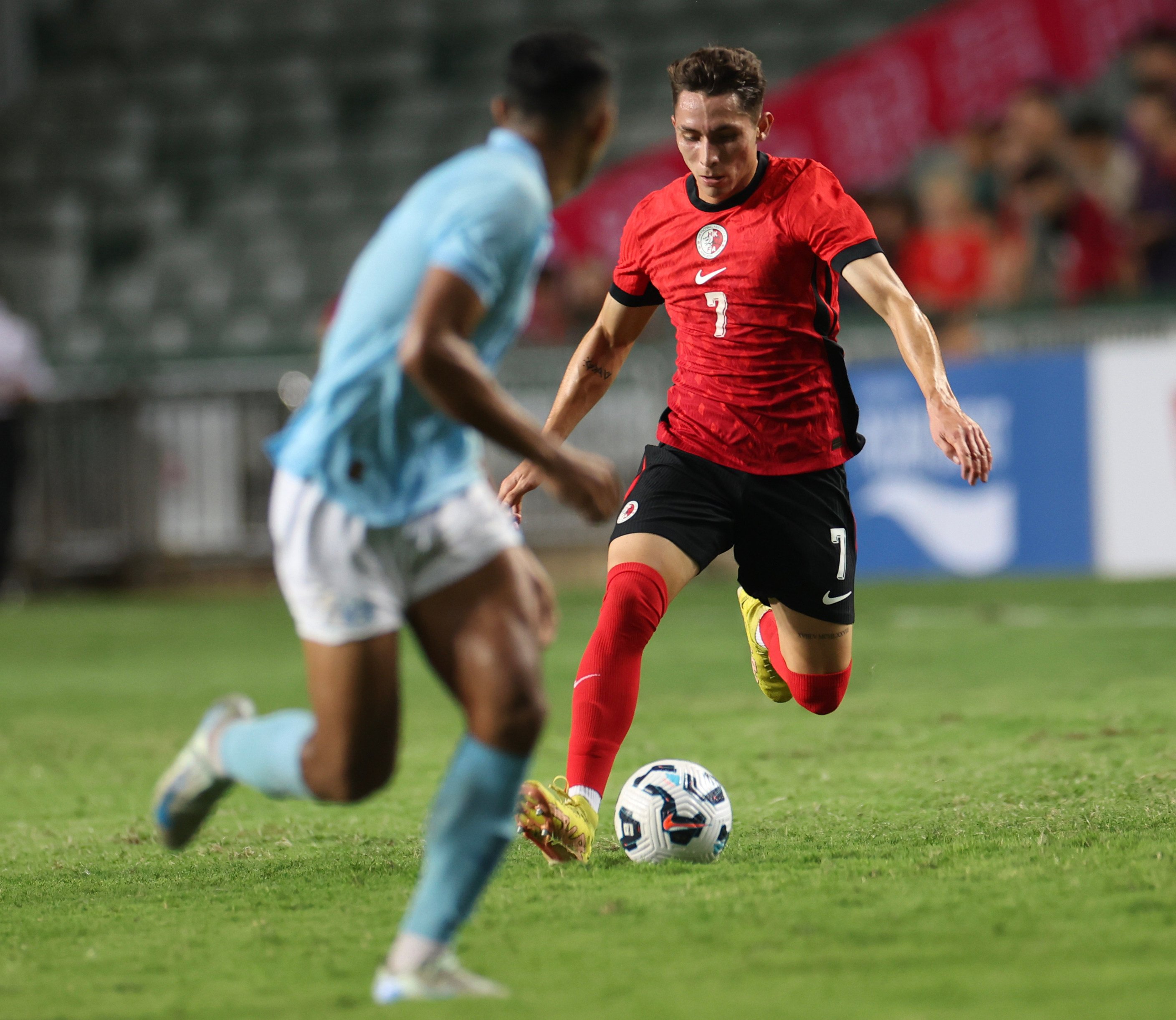 Nicholas Benavides made his debut for Hong Kong against Cambodia earlier this week. Photo: Dickson Lee