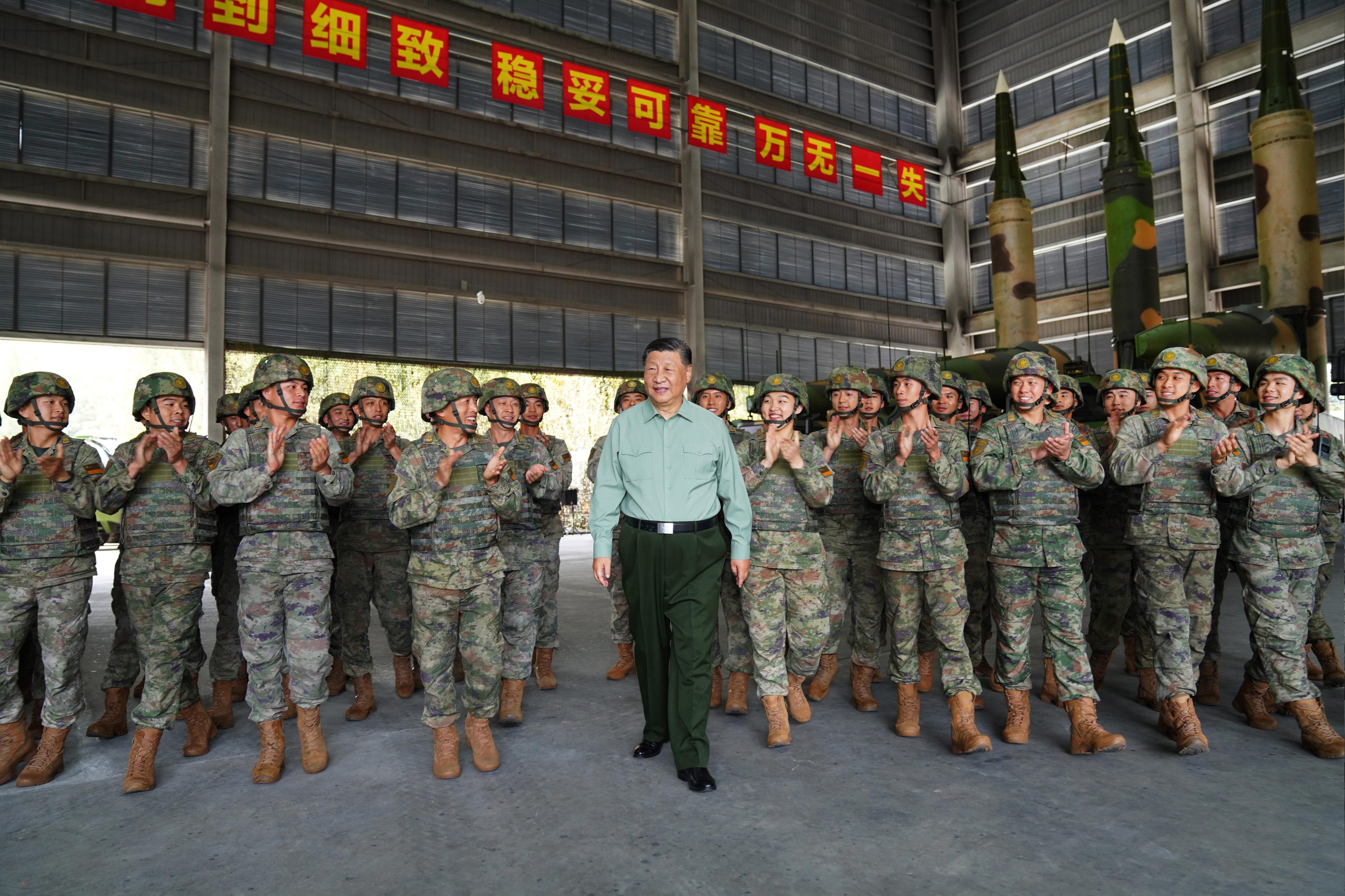 Chinese President Xi Jinping’s visit to the brigade came less than a month after China conducted an ICBM test. Photo: Xinhua