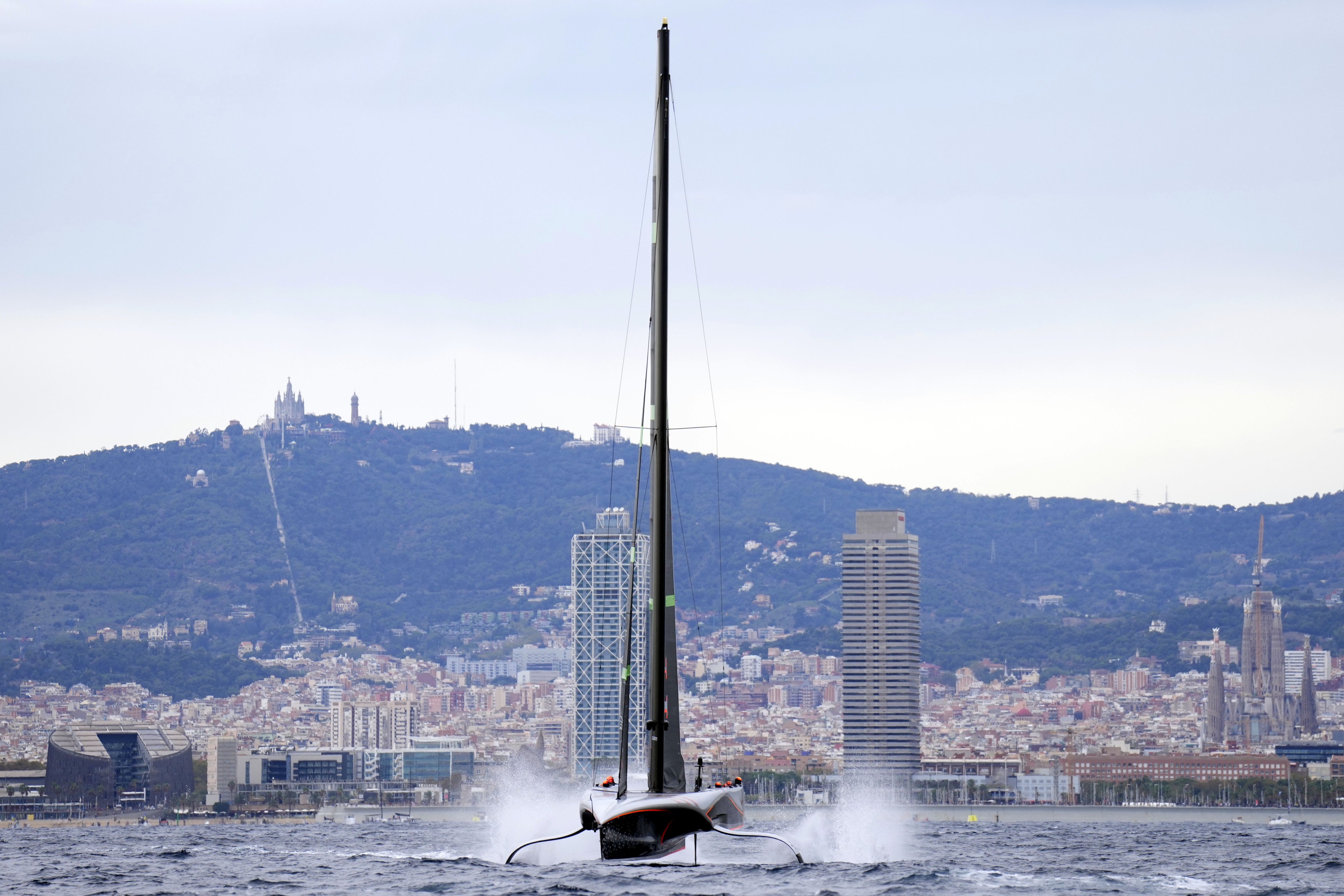 Team Ineos Britannia competing in the America’s Cup off Barcelona. Photo: EPA-EFE