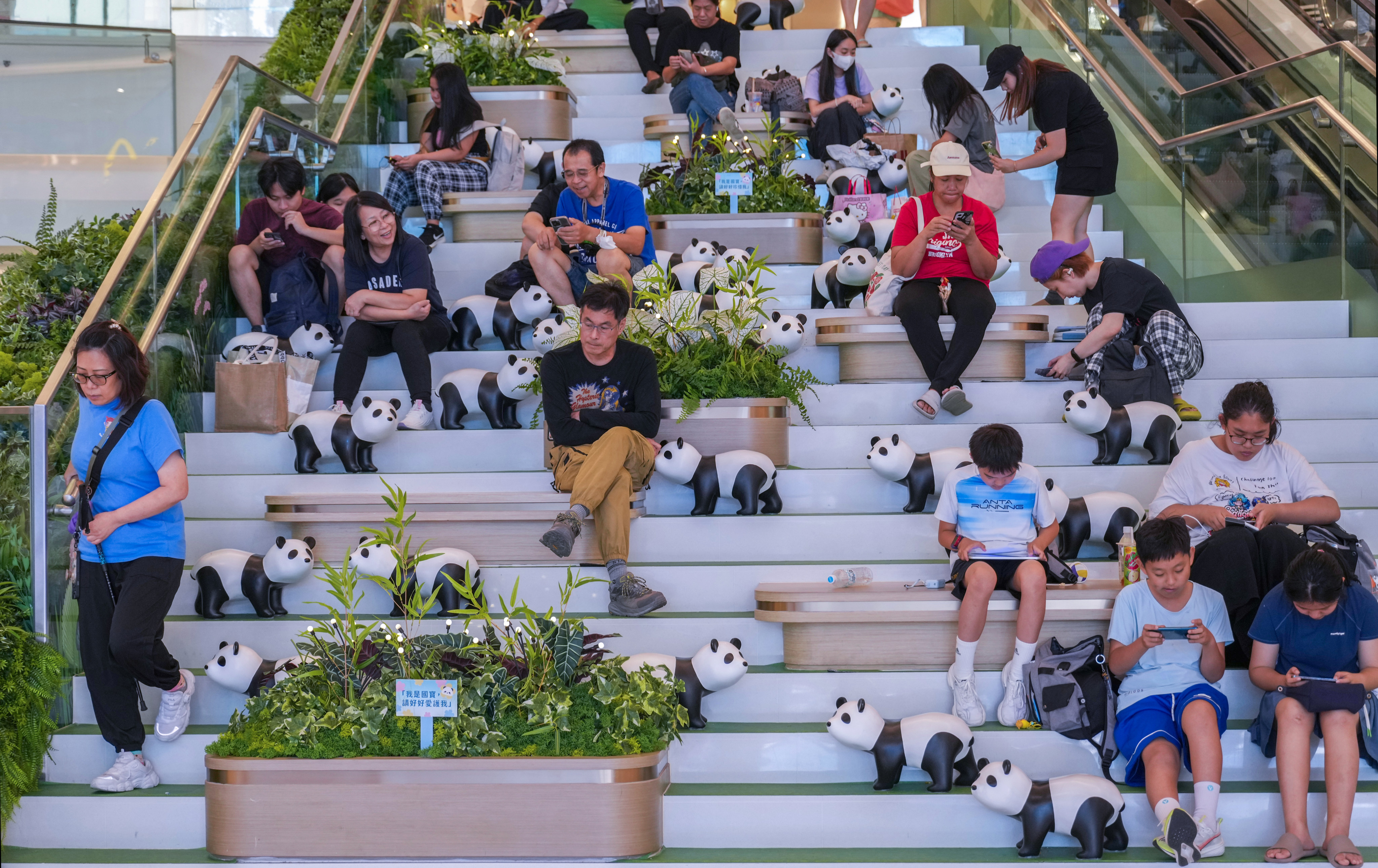 A panda-themed installation in New Town Plaza in Sha Tin. Photo: Sam Tsang