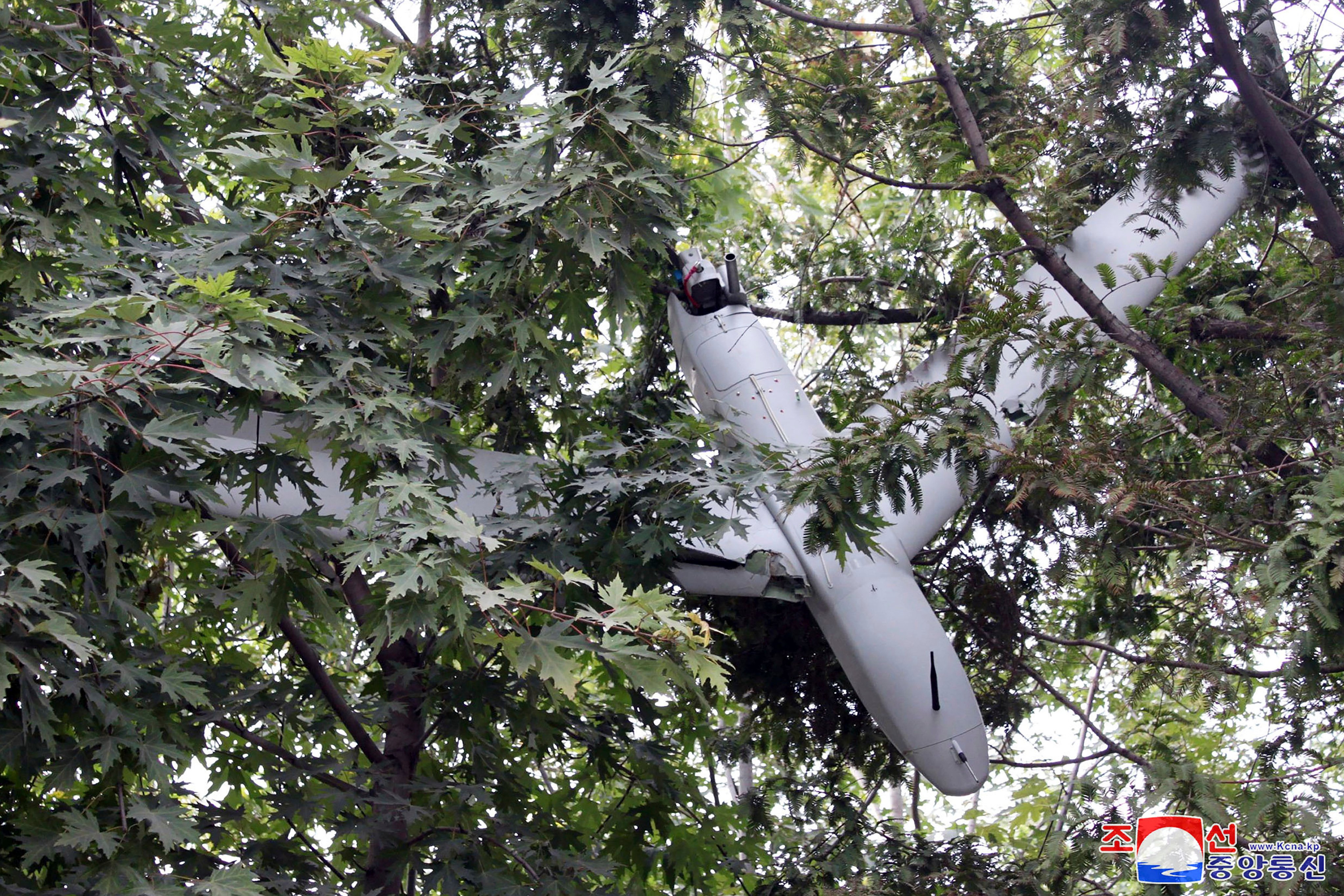 A photo of what the North Korean government says is a crashed South Korean drone found in Pyongyang. Photo: Korean Central News Agency/Korea News Service via AP