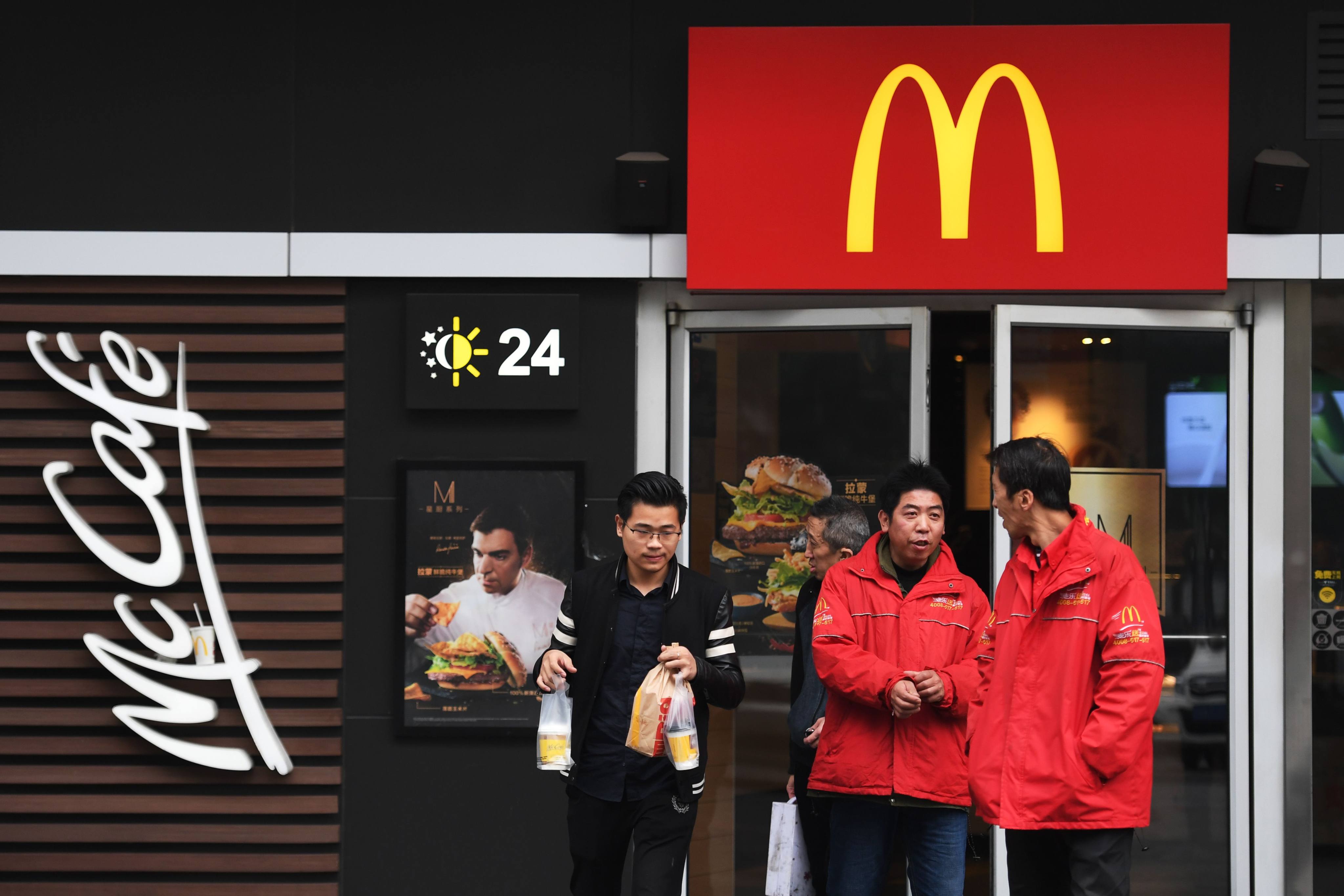 Outside a McDonald’s in Beijing. Photo: AFP 