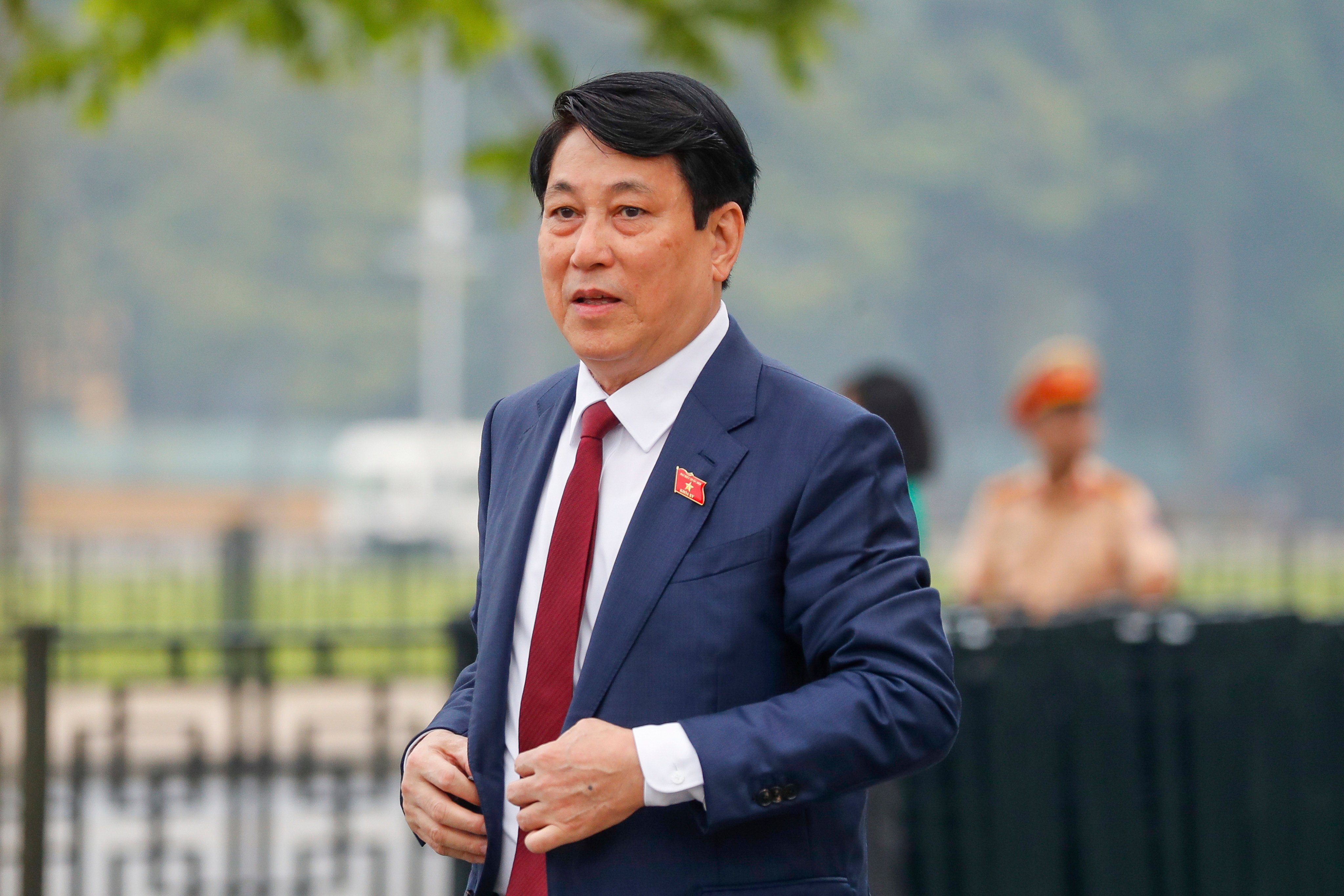 Newly elected President Luong Cuong arrives at the National Assembly in Hanoi. Photo: AP