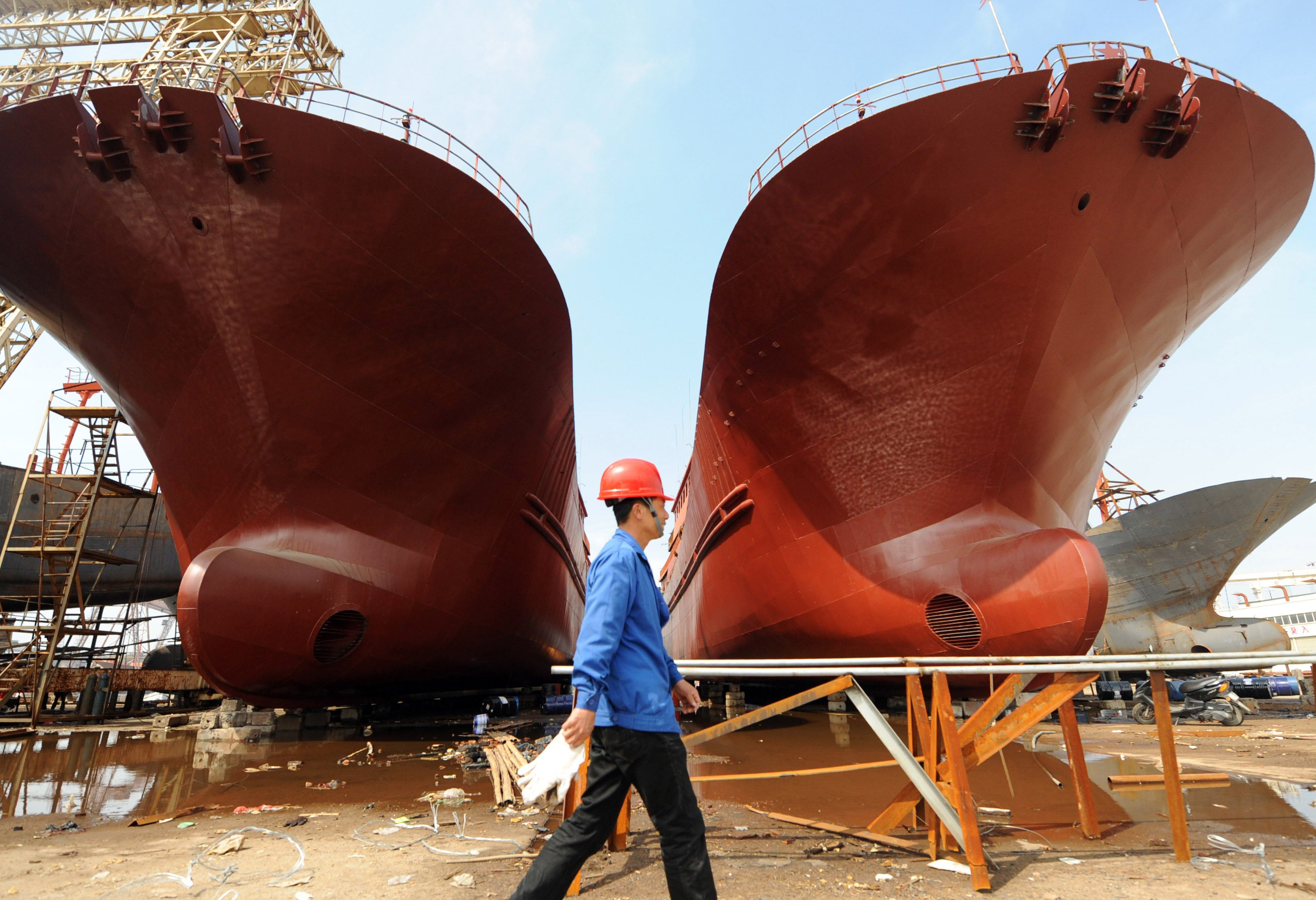 In terms of global shipbuilding orders, China has gradually pulled ahead of South Korea amid intense competition between their respective shipyards. Photo: Xinhua