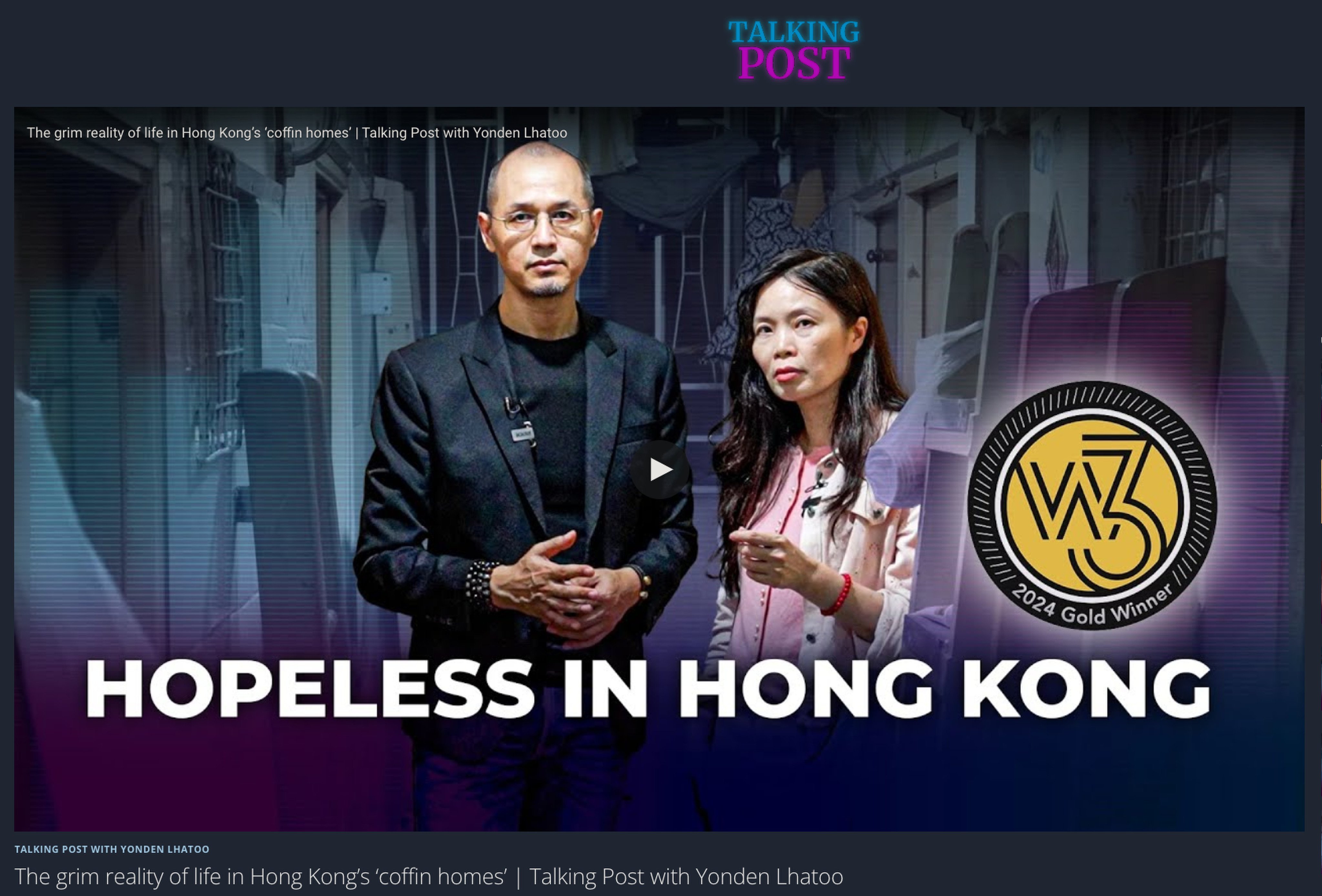 The Post’s interview programme, Talking Post with Yonden Lhatoo, won gold in the category of “general video – news and politics”. Photo: SCMP