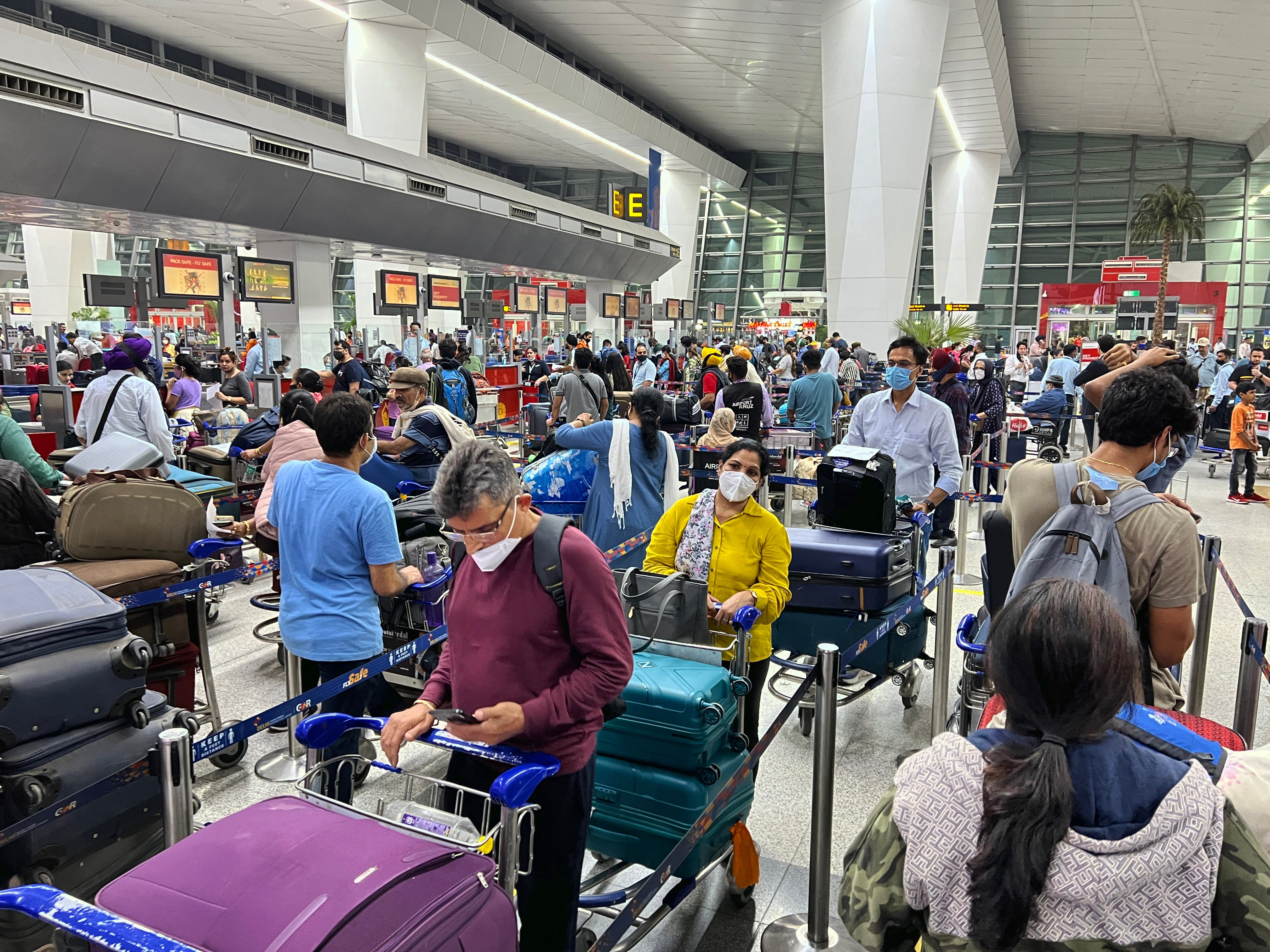 Indira Gandhi International Airport in New Delhi. Photo: NurPhoto via Getty Images