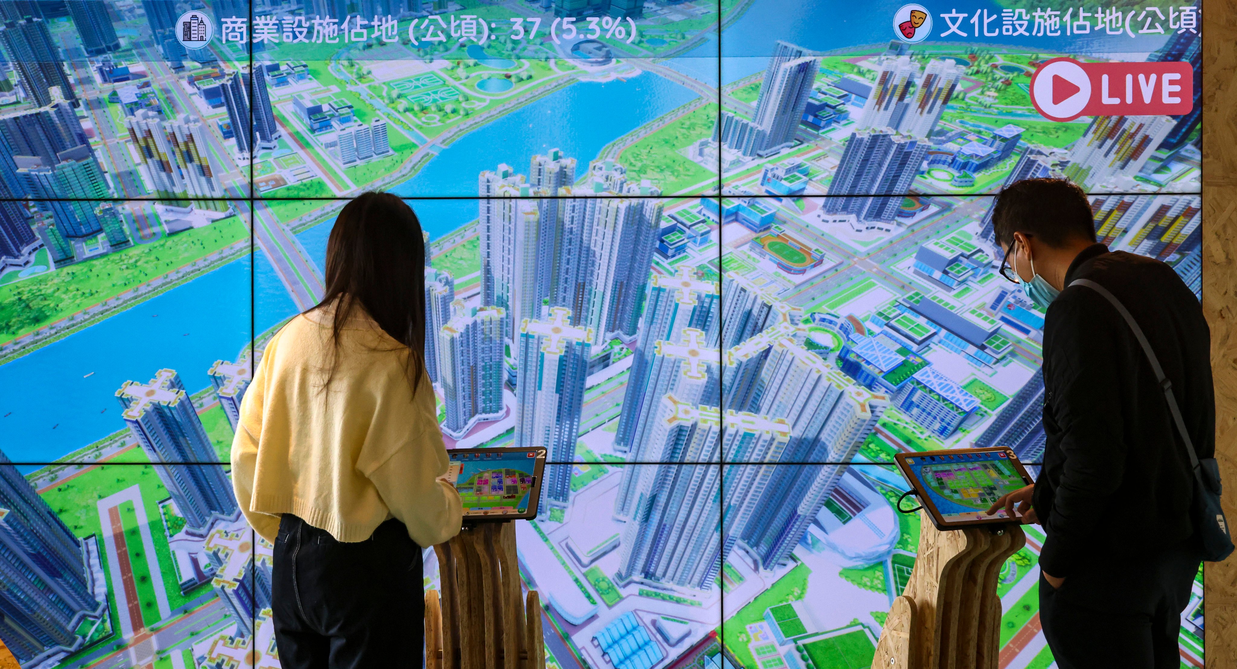 An exhibition on the Kau Yi Chau artificial islands project organised by Hong Kong’s Civil Engineering and Development Department in February 2023. Photo: K. Y. Cheng