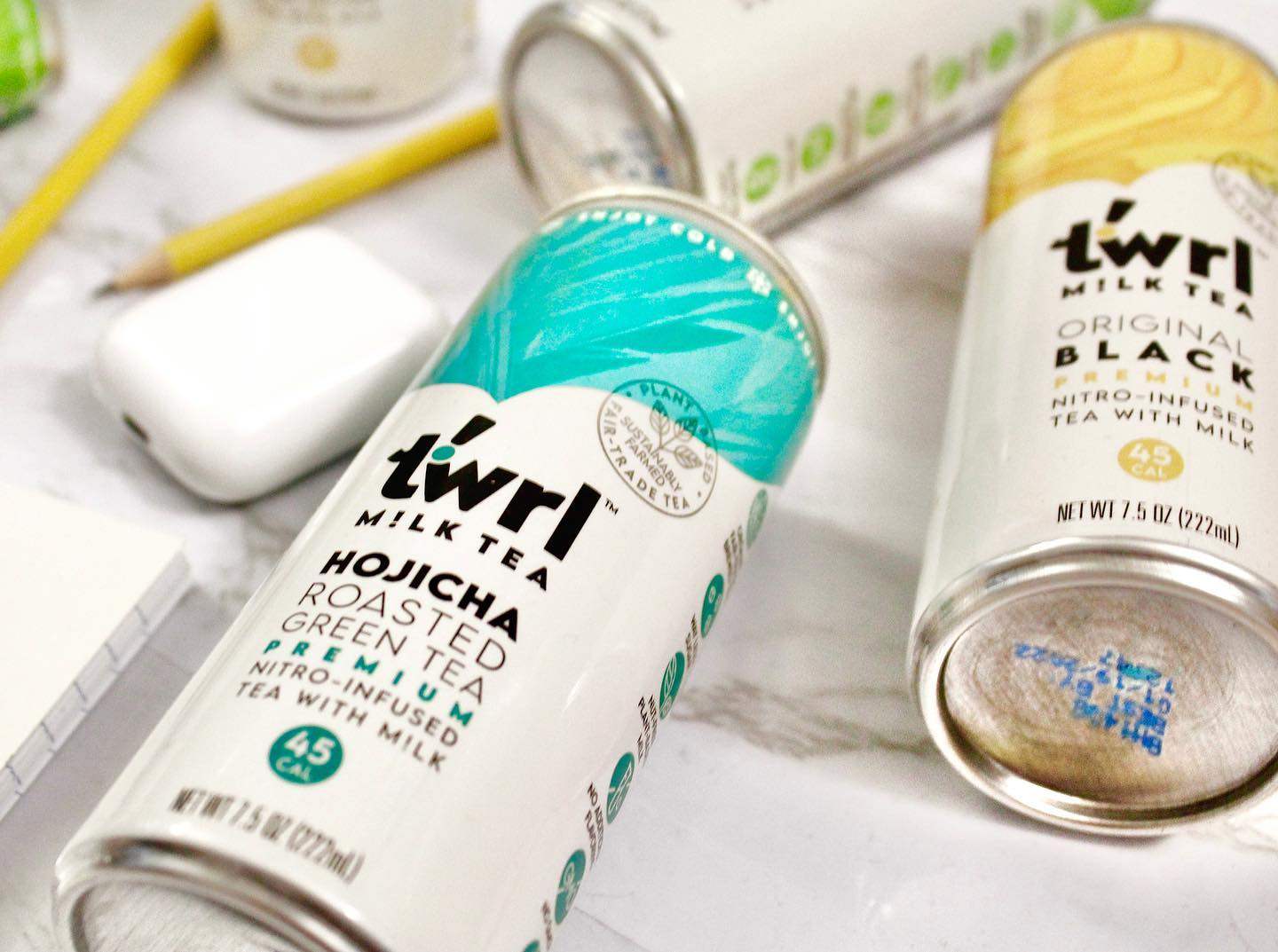 Cans of Twrl milk tea. Photo: Instagram/@katsmunchies