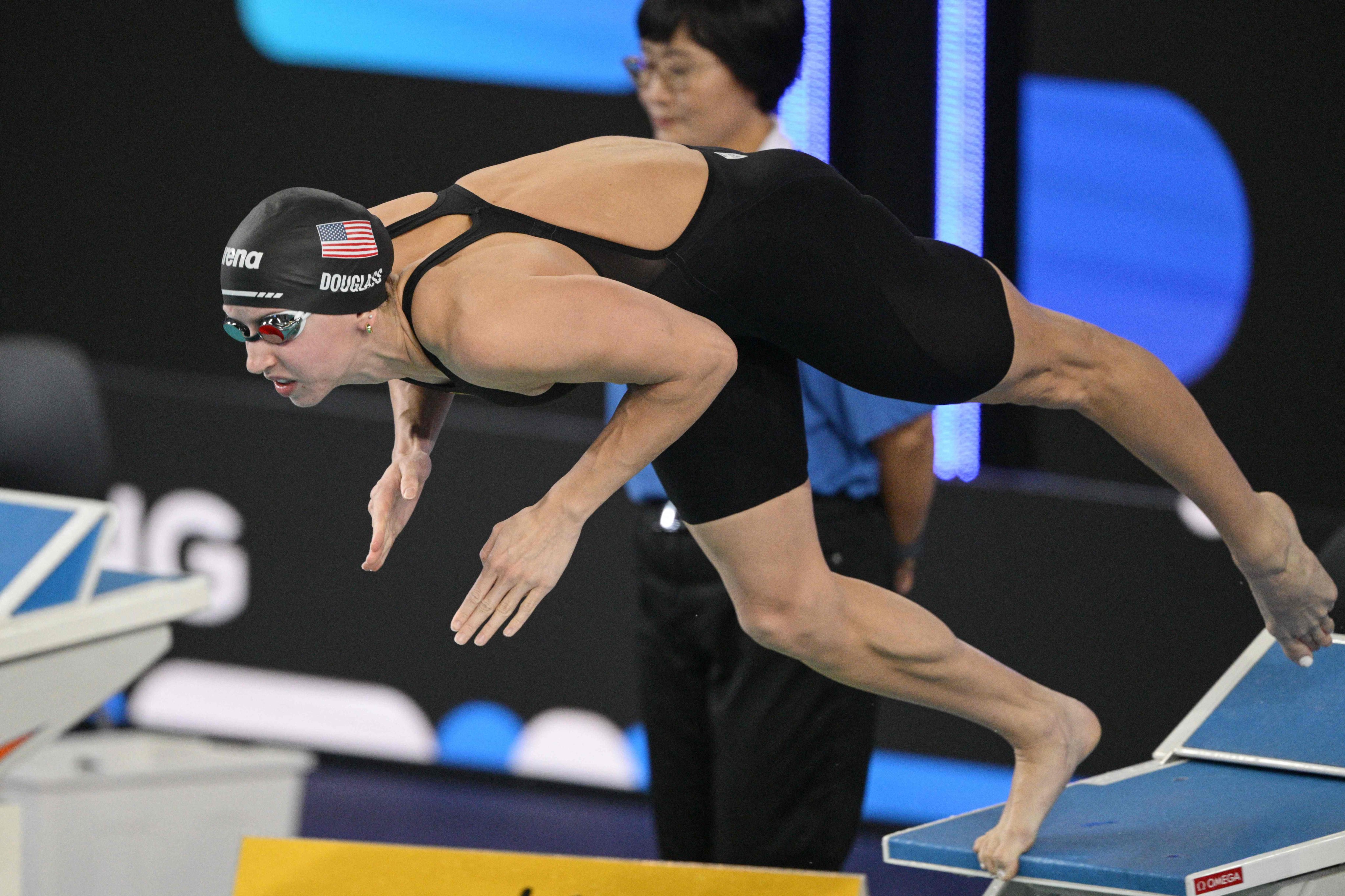 American Kate Douglass shattered the women’s 200m breaststroke world record in Incheon. Photo: AFP