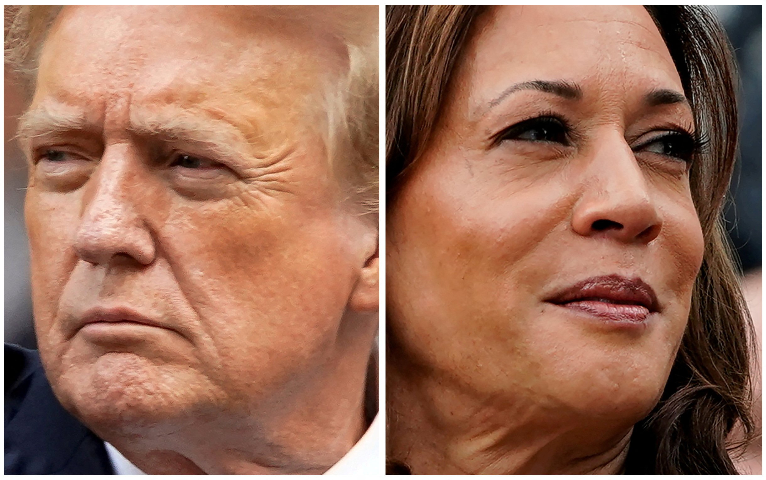 Former US president Donald Trump in New York in May and US Vice-President Kamala Harris in Washington in July. Photo: Reuters