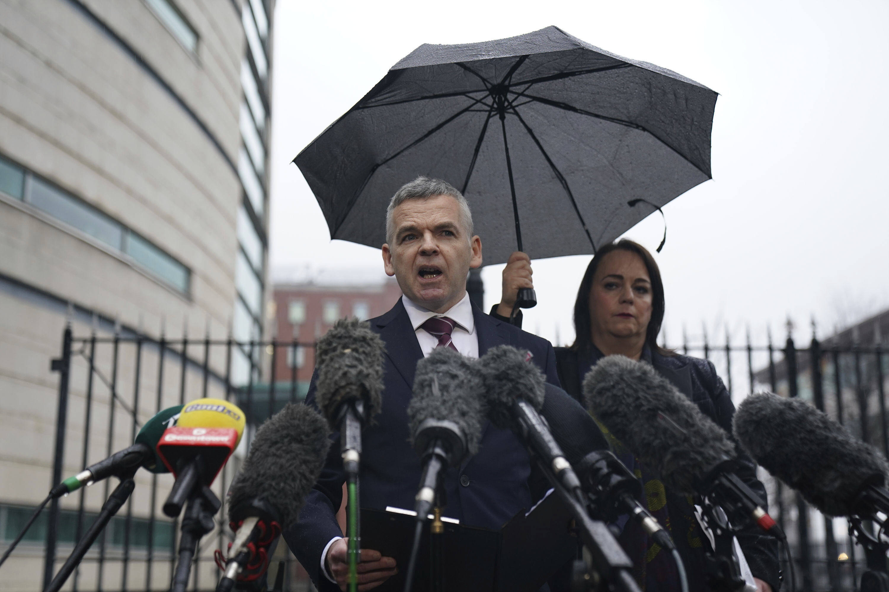 Detective Chief Superintendent Eamonn Corrigan speaks outside Belfast Crown Court after prolific online predator Alexander McCartney was jailed for a minimum of 20 years. Photo: AP