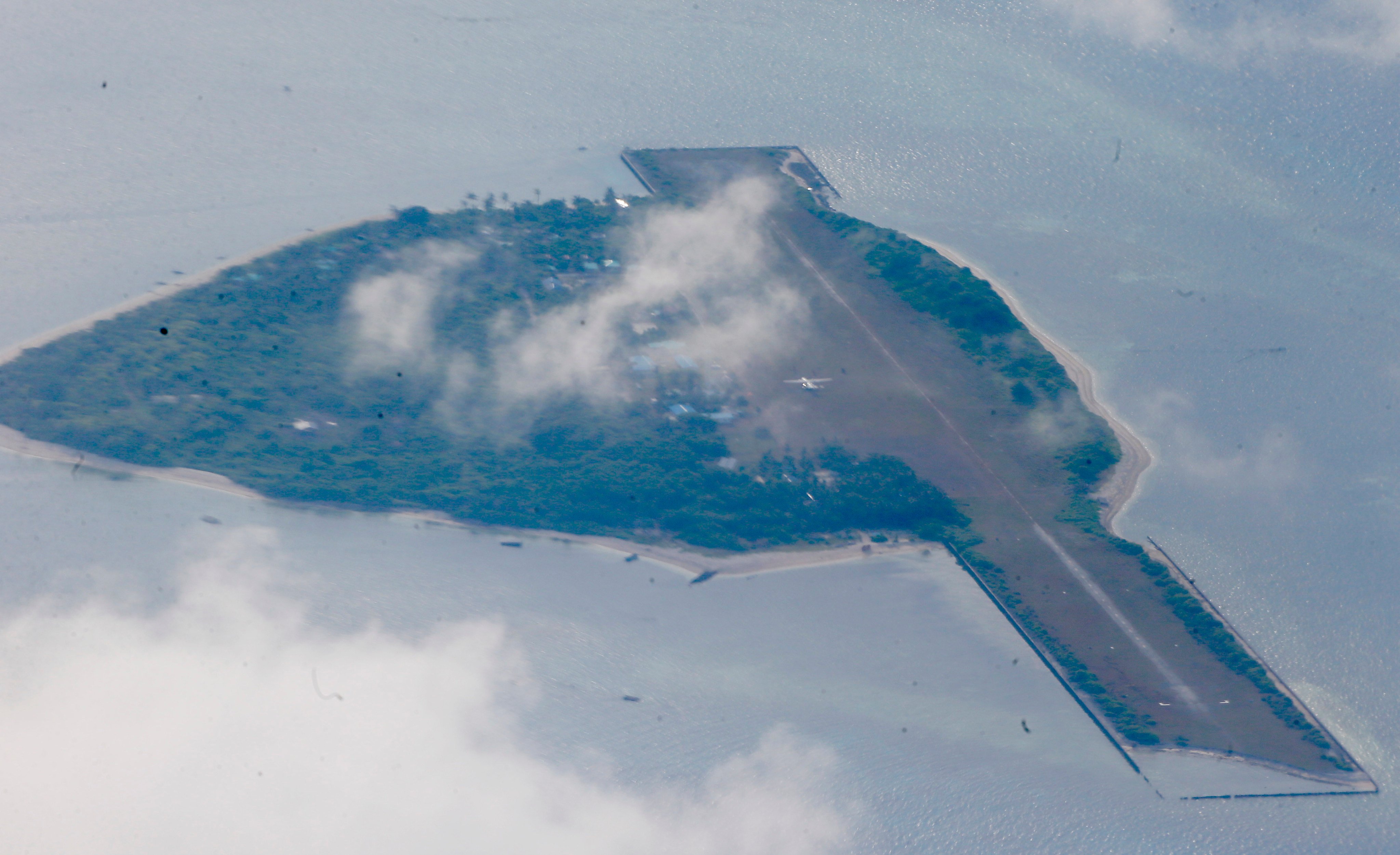 Thitu Island pictured from the air in 2017. Photo: AP