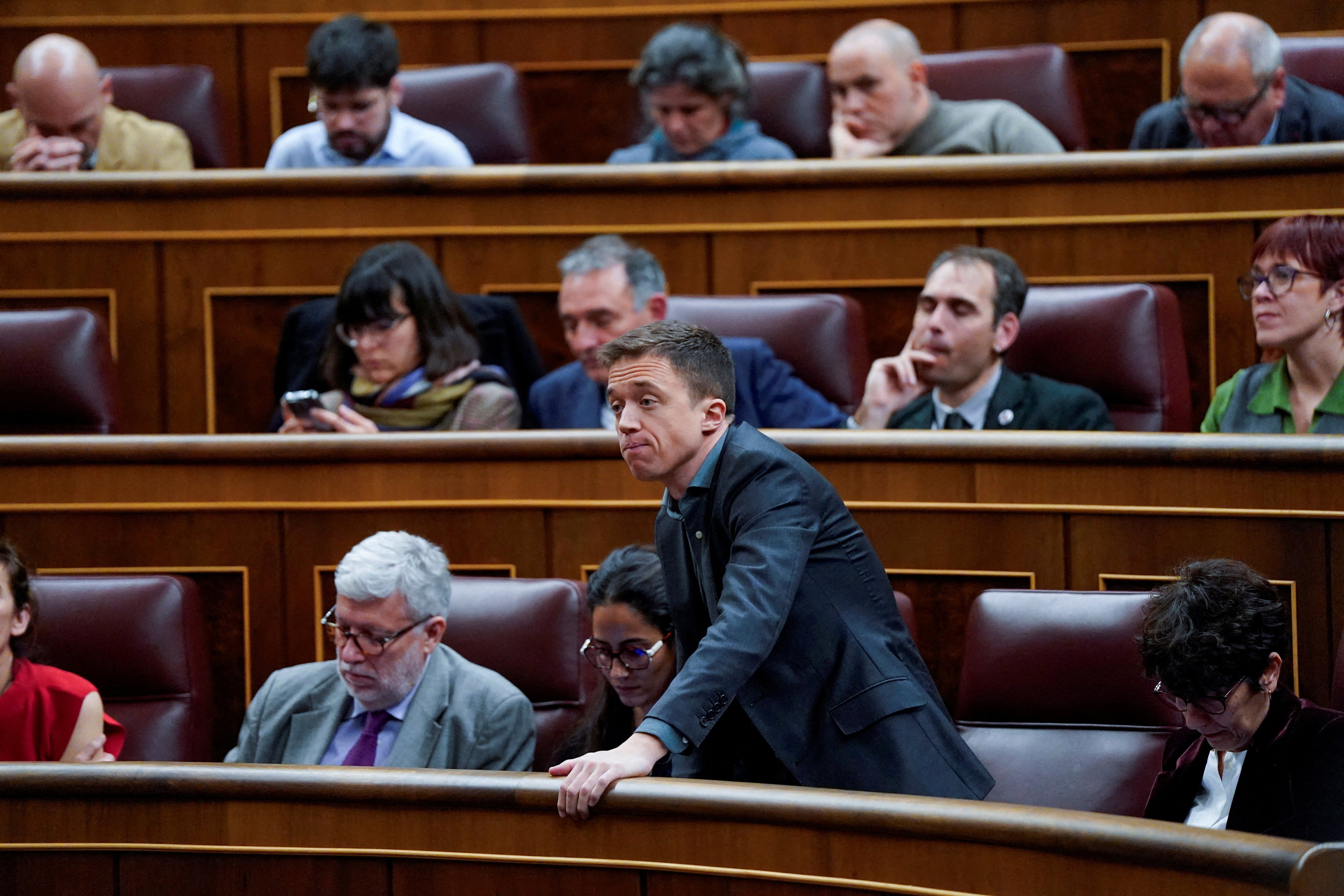 Inigo Errejon takes part in a debate in Madrid. Photo: Reuters