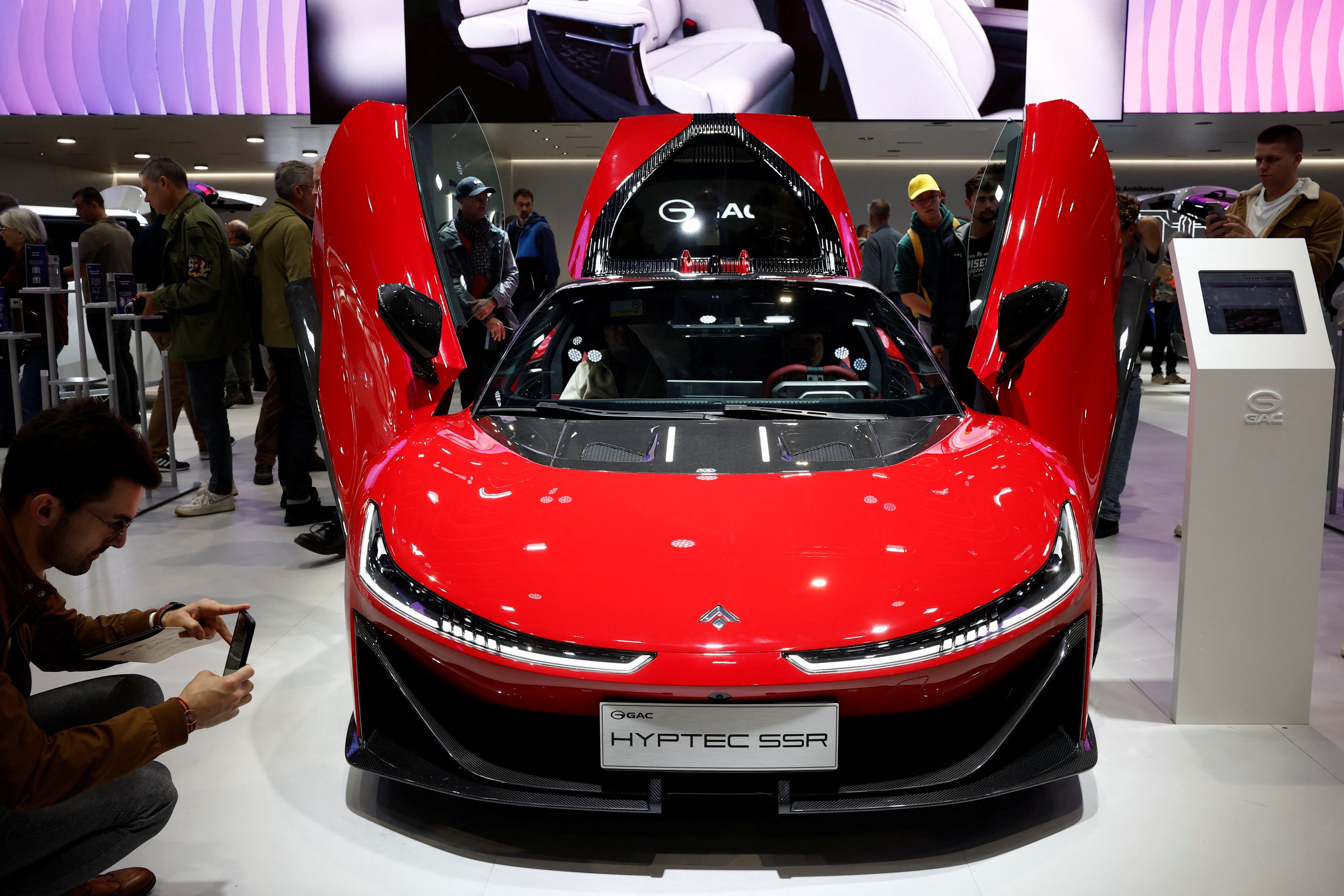 A GAC Hyptec SSR electric sports car in Paris. Photo: Reuters 