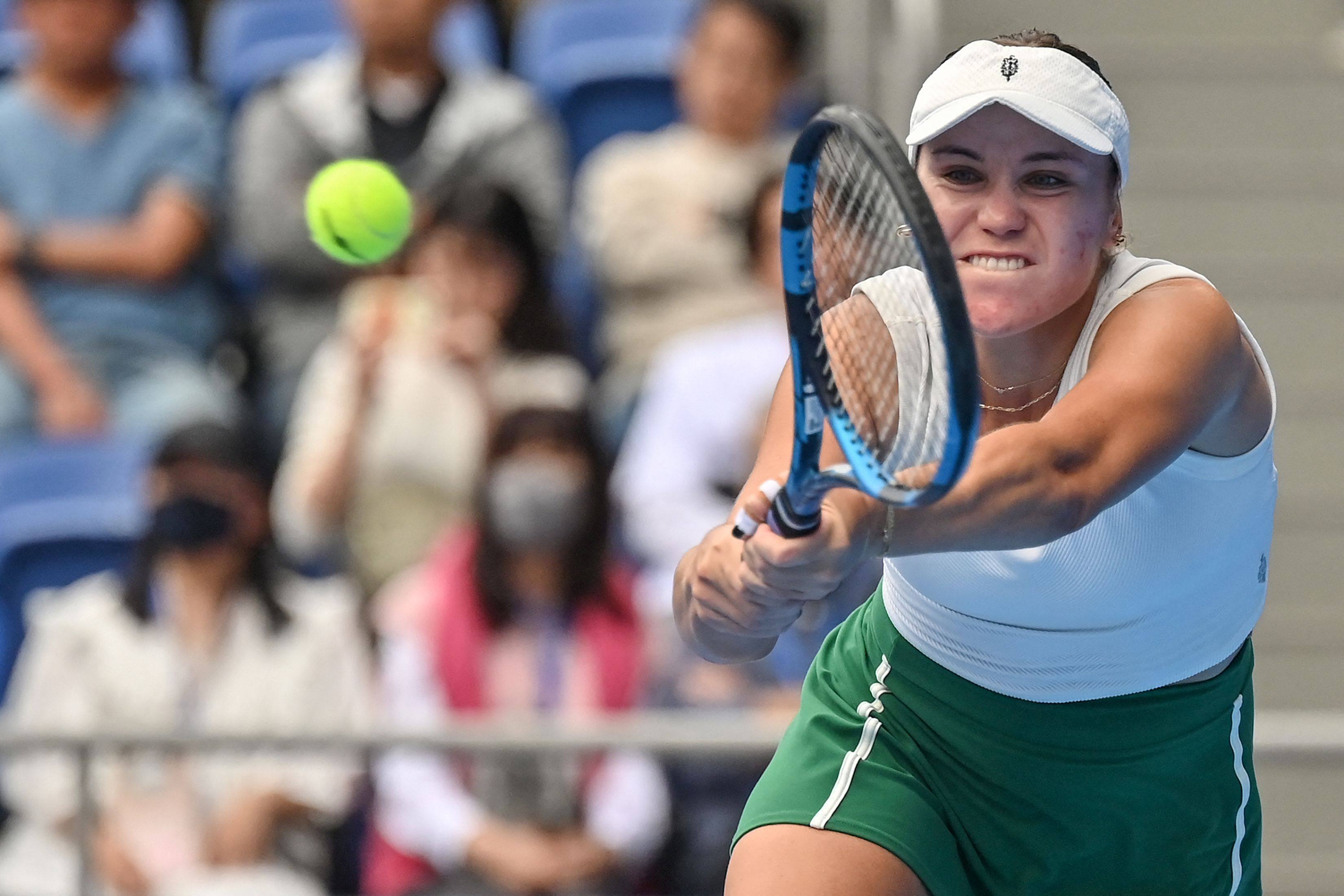 American Sofia Kenin picked up an injury in her semi-final win over Britain’s Katie Boulter but went on to play in the doubles semi-final, where she retired hurt. Photo: AFP