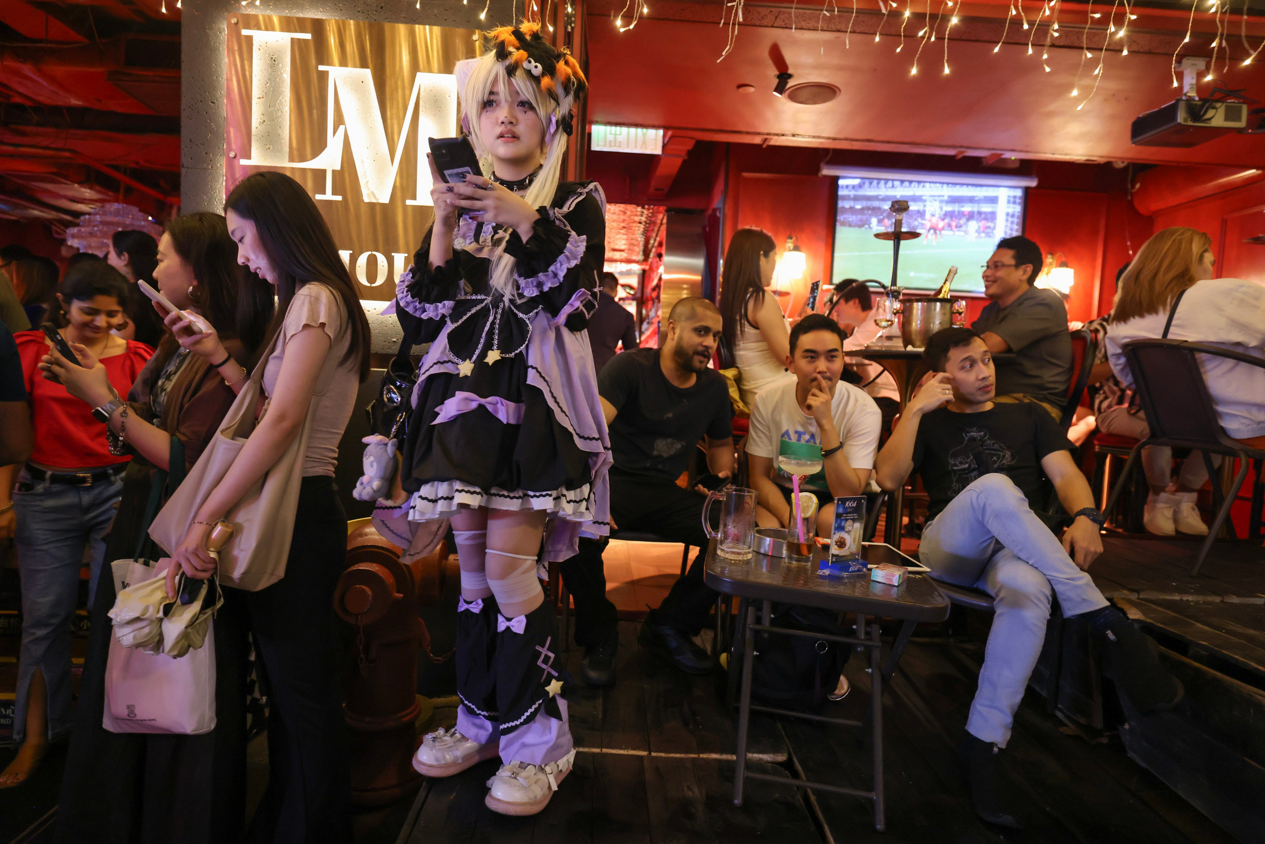 Lan Kwai Fong is already gearing up for  Halloween. Photo: Nora Tam