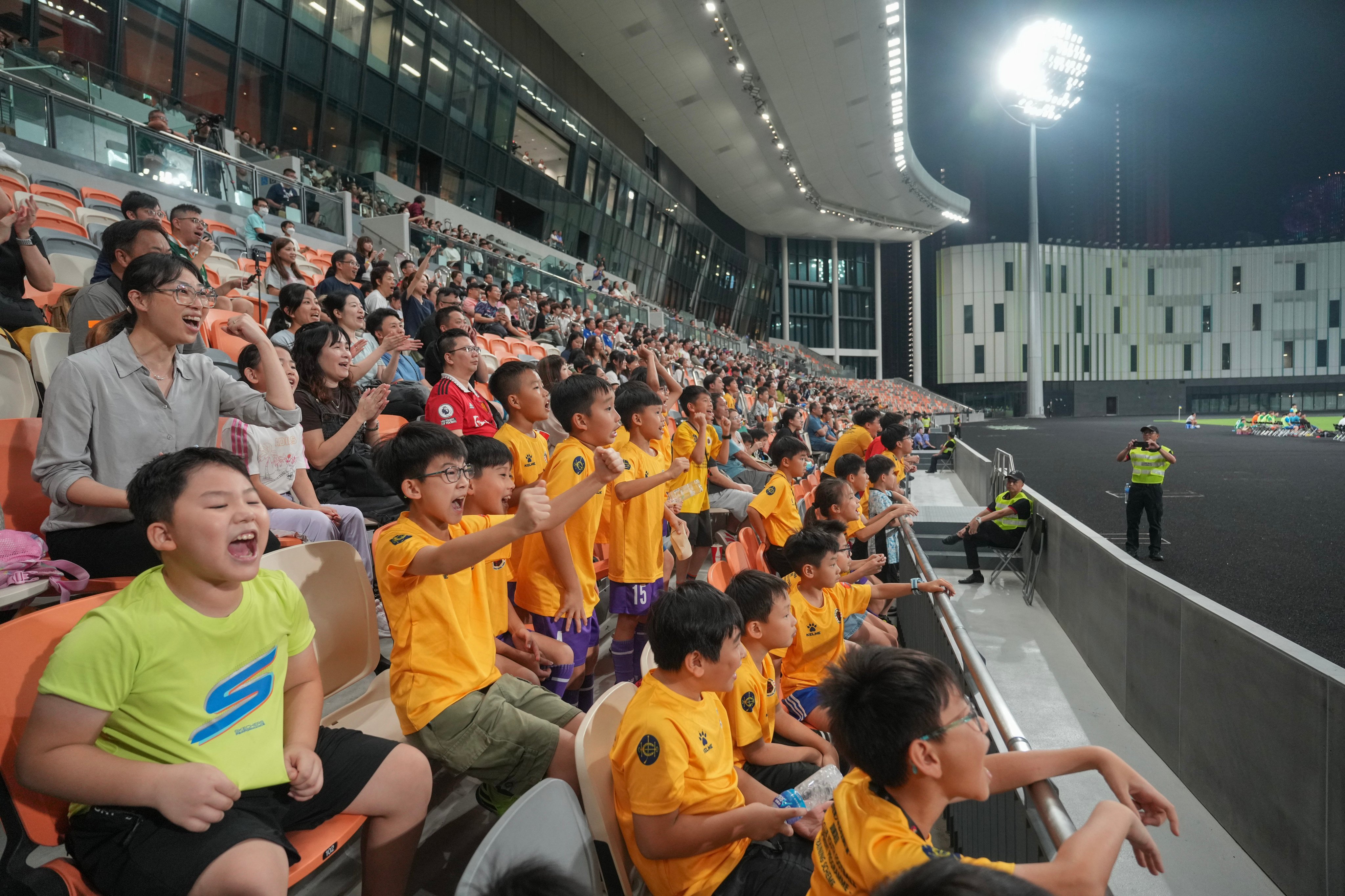 Crowds cheer at the first test event of the Kai Tak Sports Park on Sunday. Photo: Sam Tsang