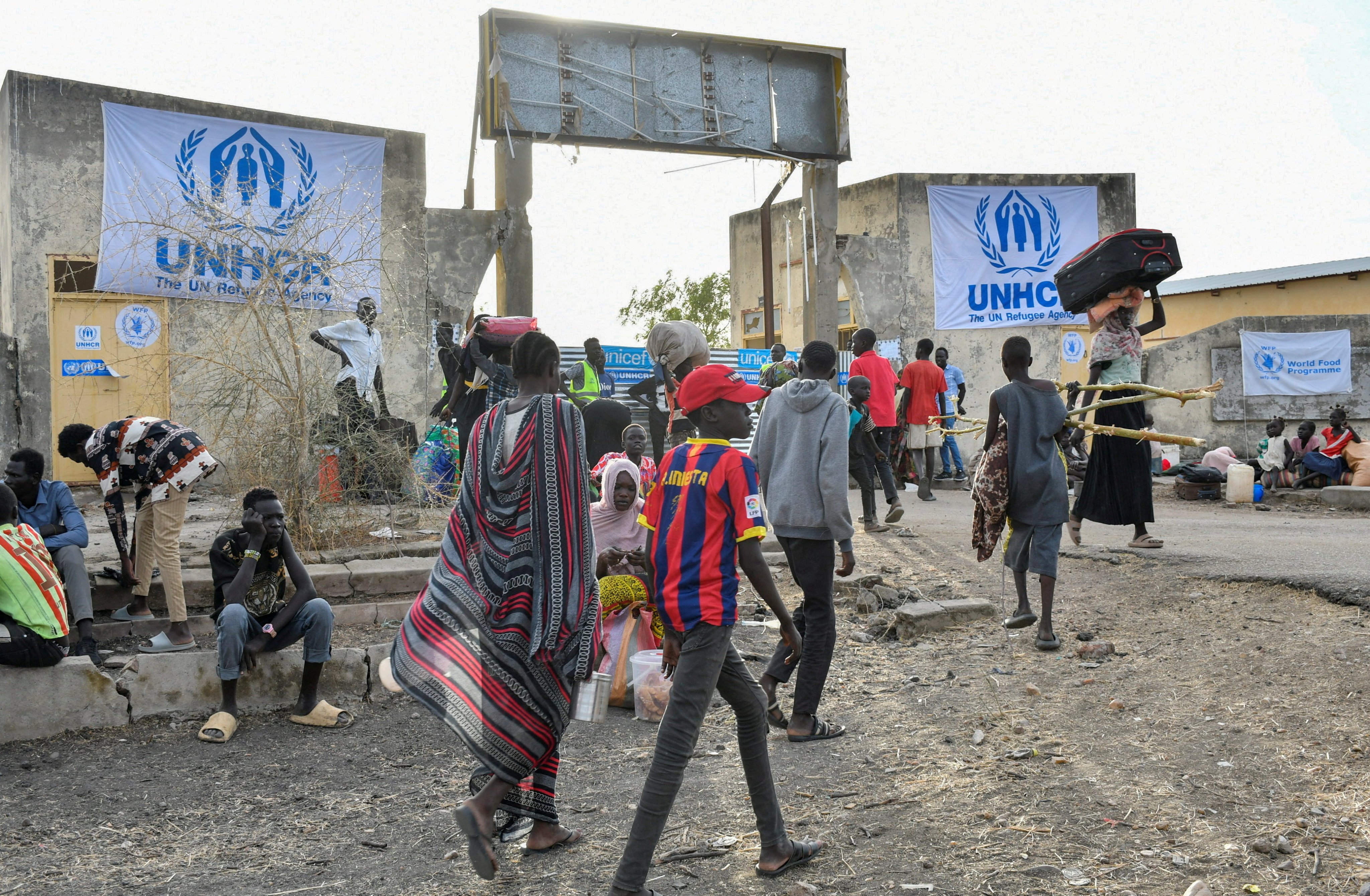 Civilians who fled war-torn Sudan arrive at the United Nations High Commissioner for Refugees transit centre in Renk. Photo: Reuters