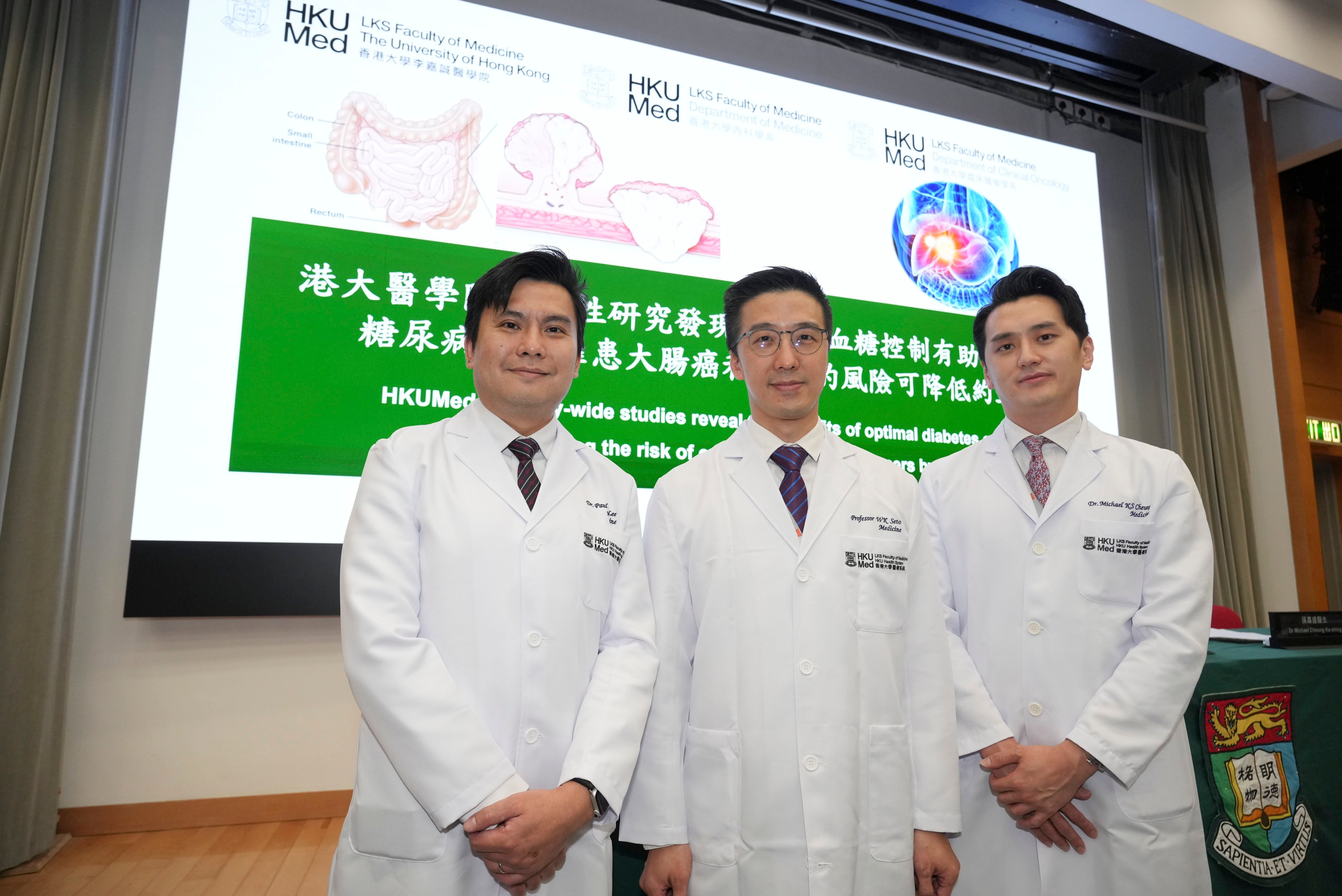 (From left) Dr Paul Lee Chi-ho, Professor Walter Seto and Dr Michael Cheung Ka-shing of HKU at a press event about  their findings. Photo: May Tse