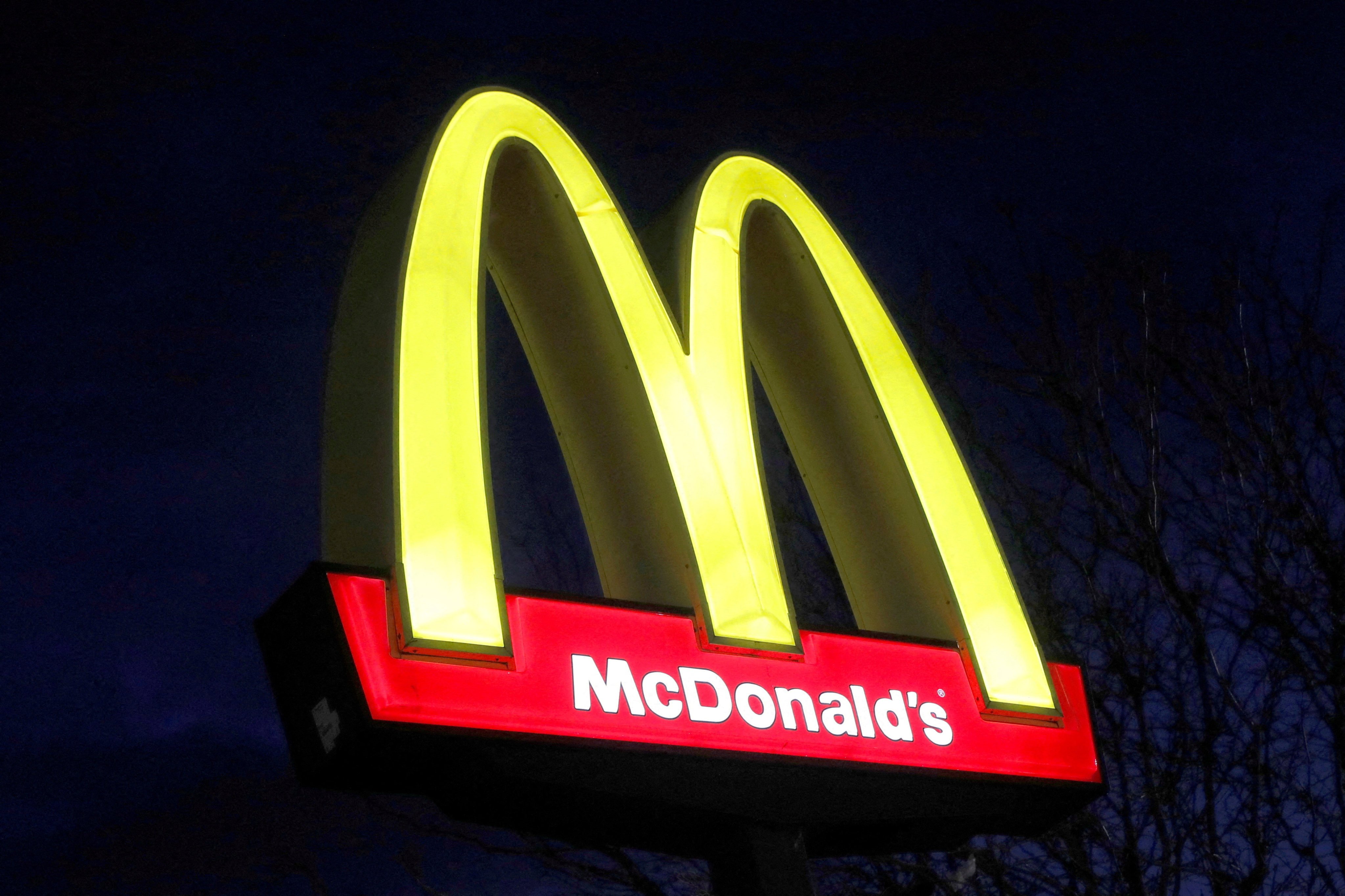 A sign is seen at a McDonald’s restaurant in the US in March 2020. Photo: Reuters