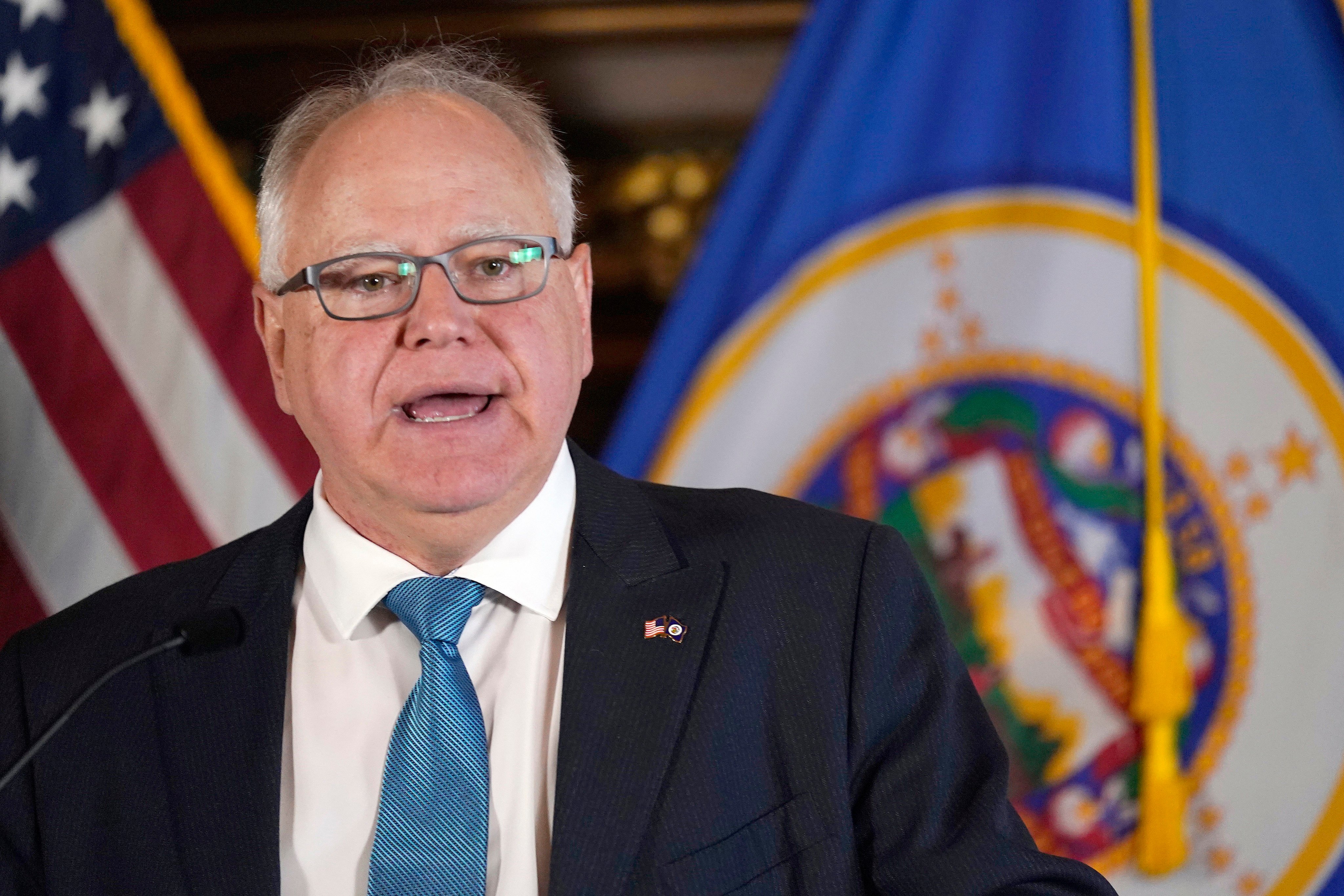 Tim Walz in 2022; he is the democratic vice-presidential nominee, and a new report has emerged about a relationship he had with a Chinese woman in the 80s. Photo: AP