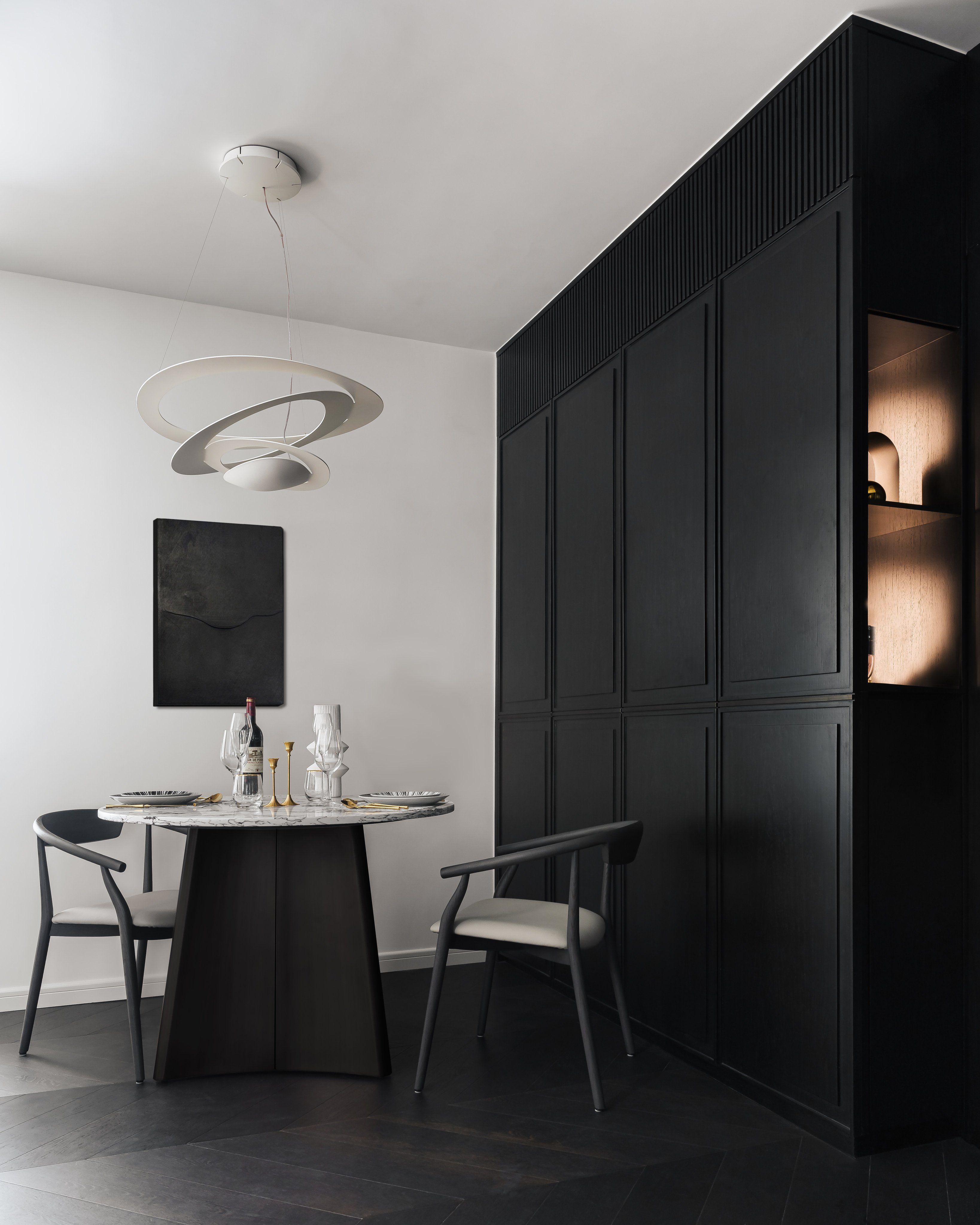 The dining area in this Causeway Bay, Hong Kong apartment designed by Inch. Interior Design. Photo: Ken Wong