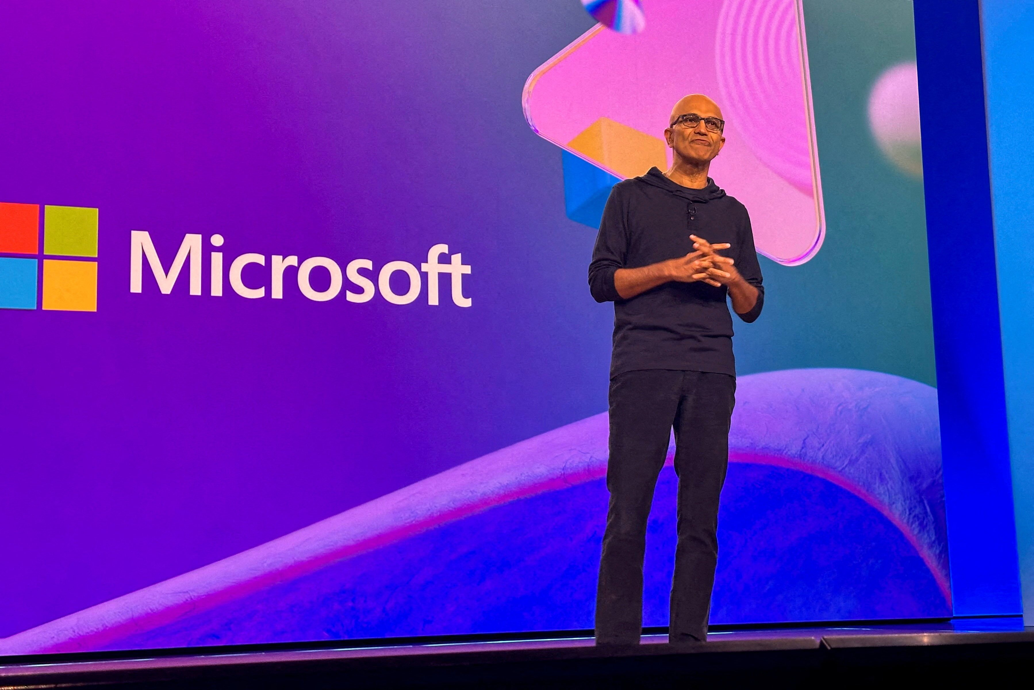 Microsoft CEO Satya Nadella speaks at the company’s annual developer conference in Seattle, Washington, May 21, 2024. Photo: Reuters