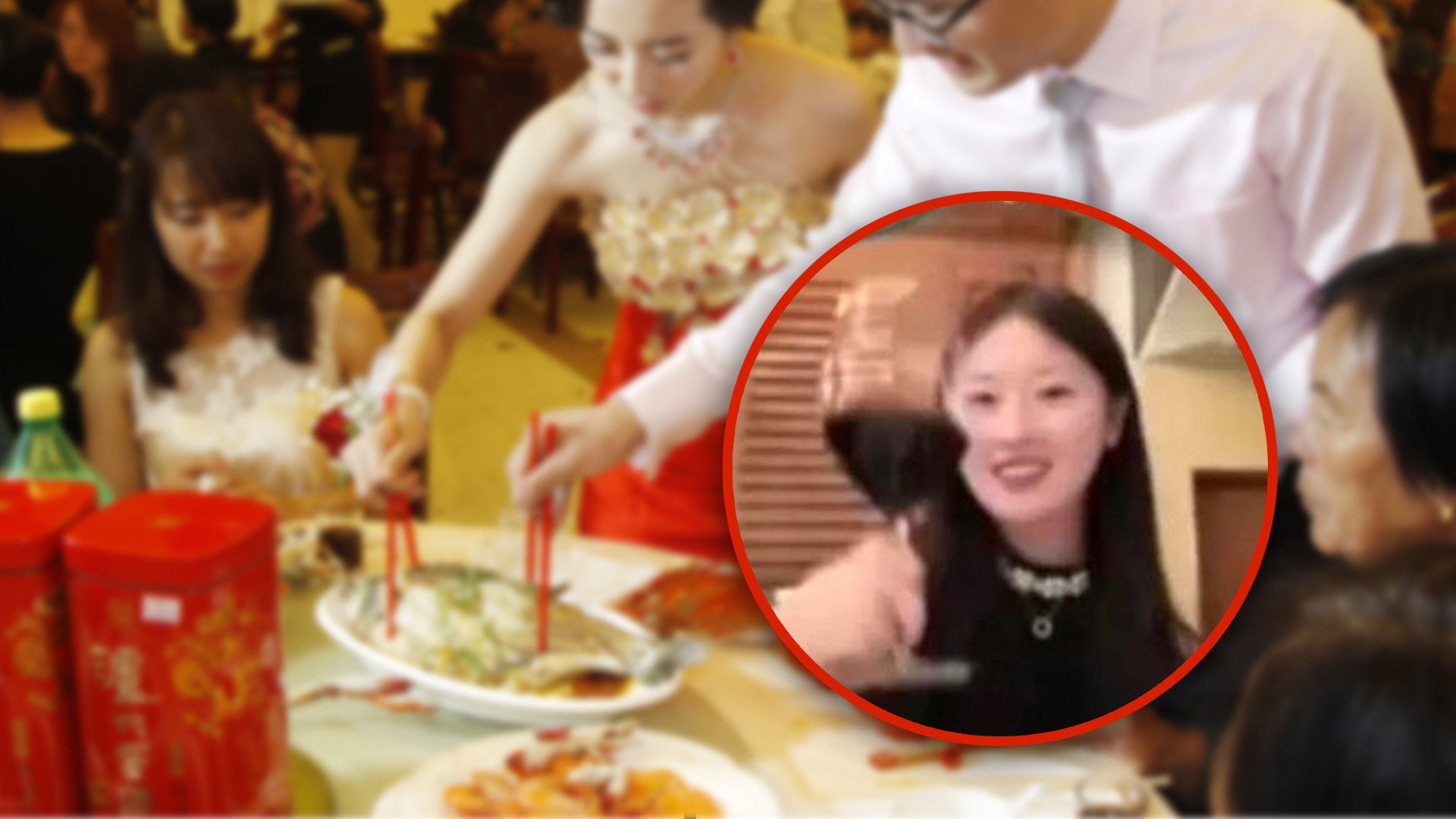 A woman from mainland China sneaked into a wedding banquet in Hong Kong posing as a friend to enjoy the banquet before posting videos of the event online. Photo: SCMP composite/Shutterstock/Douyin