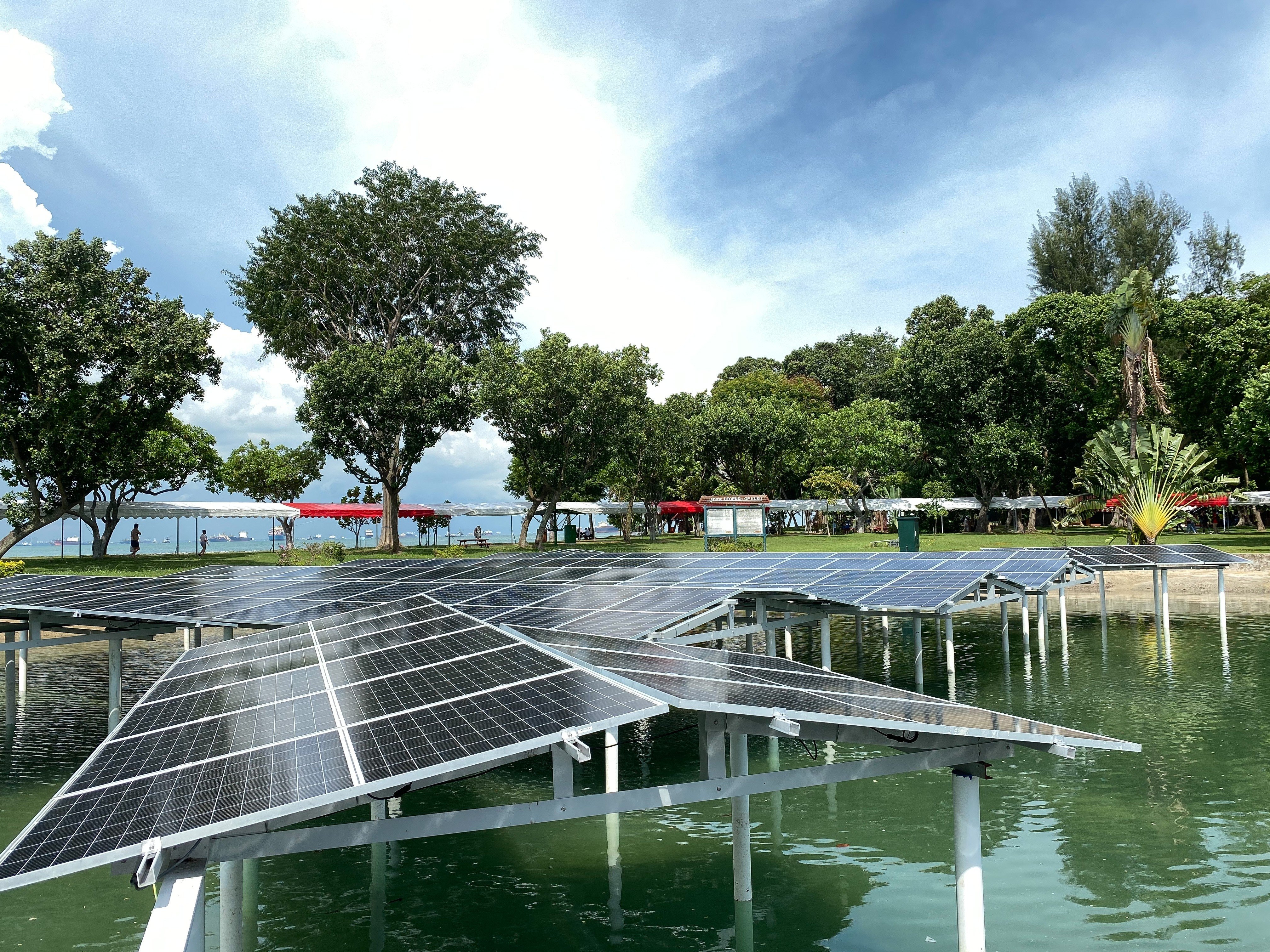 Solar panels installed at Kusu Island in Singapore. Photo: Shutterstock