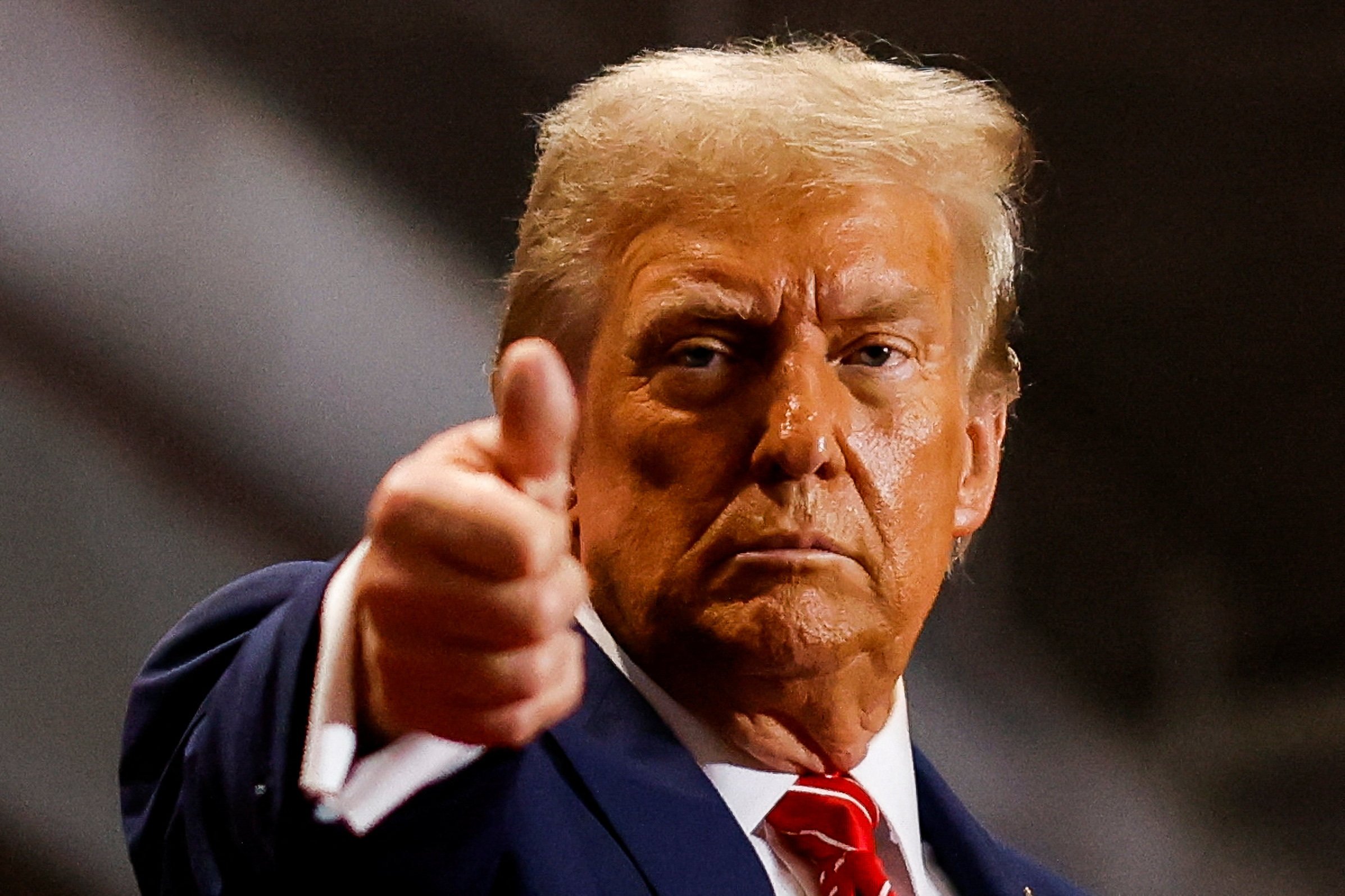 Republican US presidential nominee Donald Trump gestures at a campaign rally in Rocky Mount, North Carolina, on Wednesday. Photo: Reuters