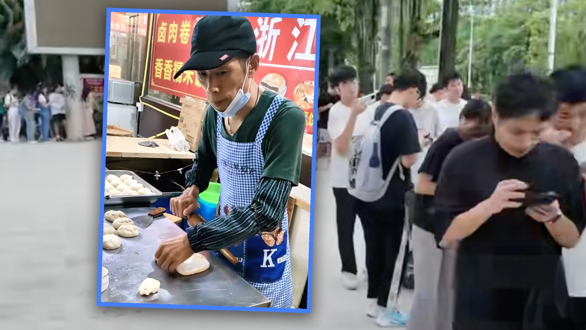 People from far and wide have rallied to help a street food vendor in China whose wife has been diagnosed with breast cancer. Photo: SCMP composite/Douyin
