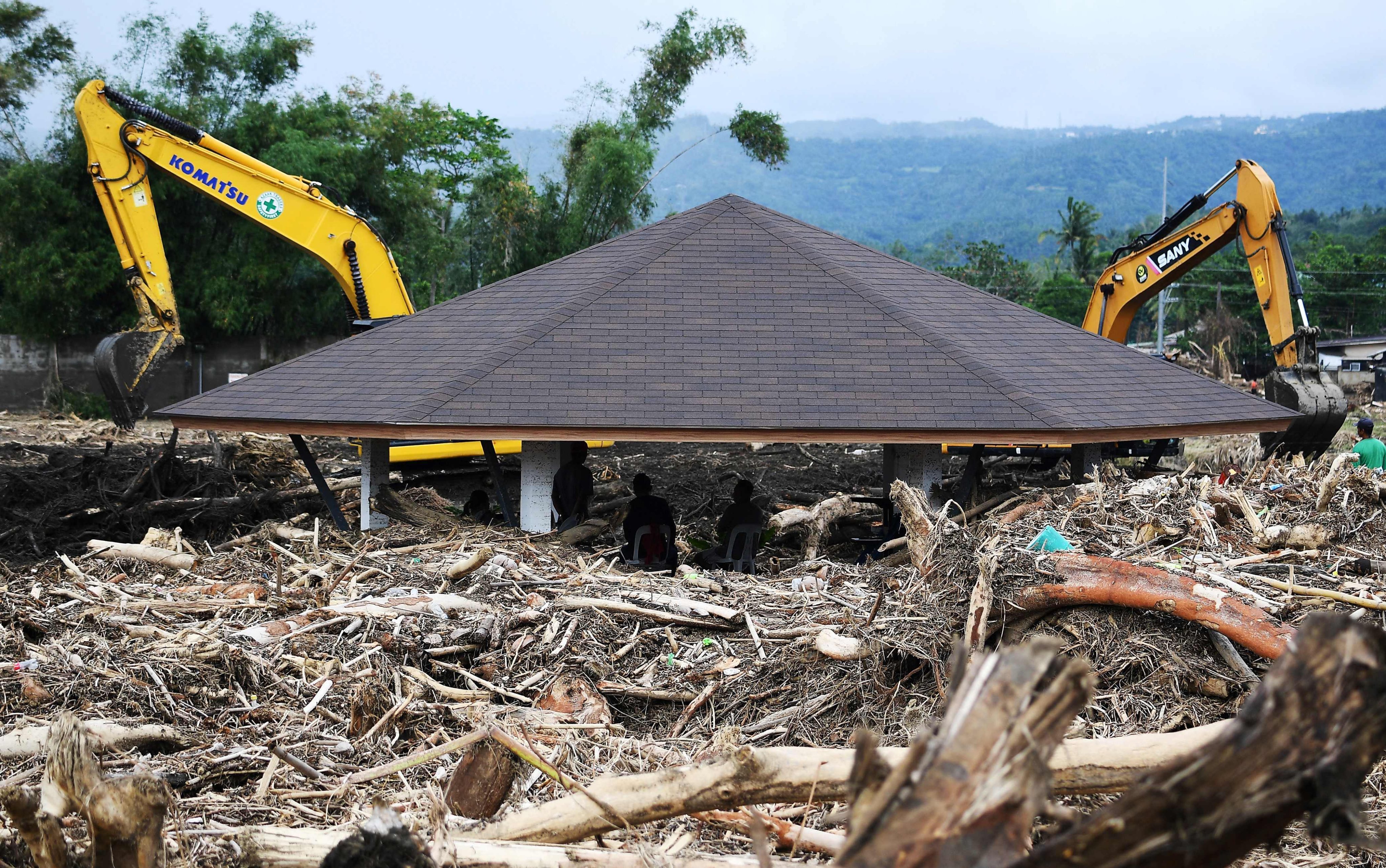 The aftermath of heavy rains in Laurel town, Batangas province on October 30 following Typhoon Trami. Photo: AFP