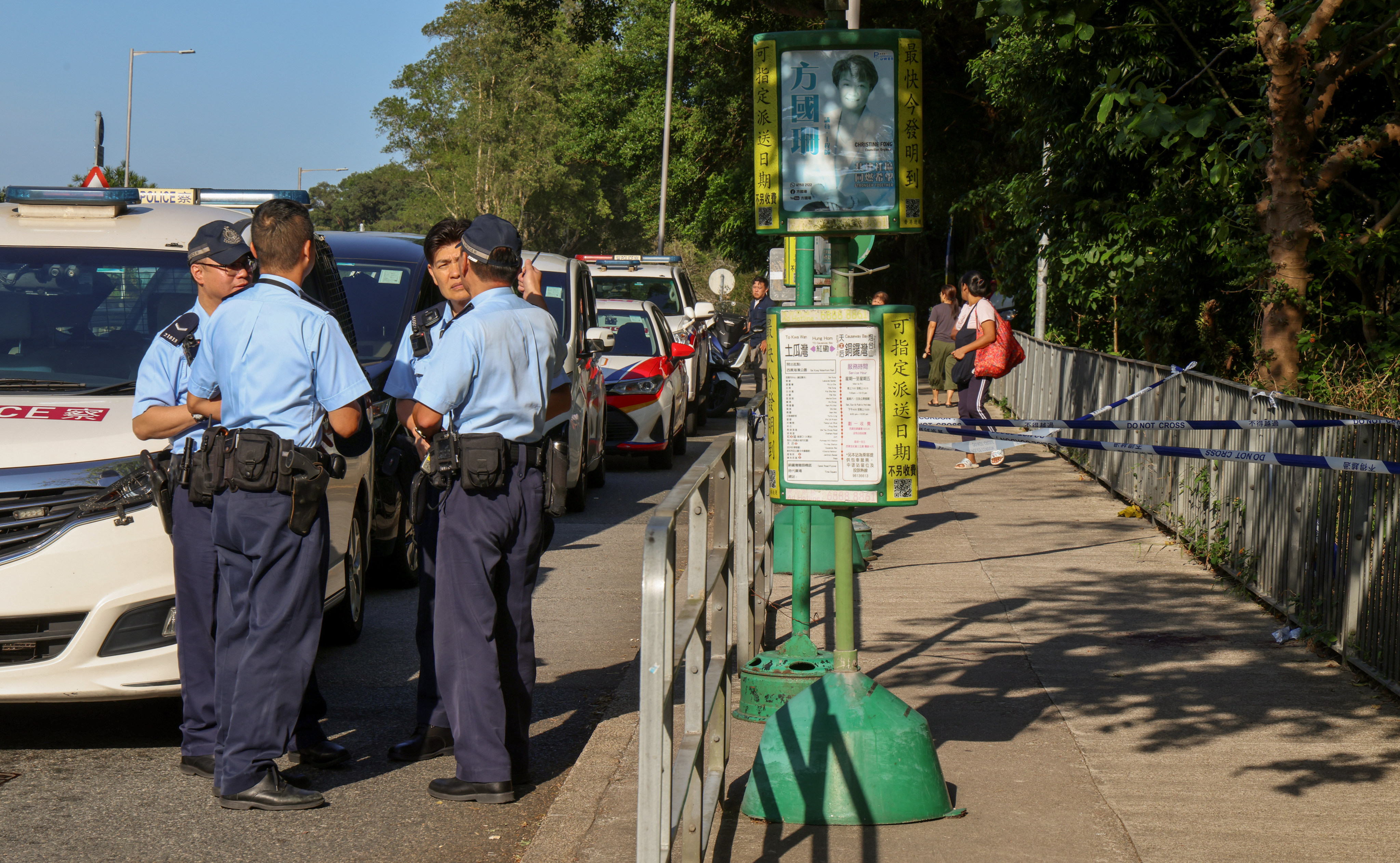 Police outside Pik Uk Prison in Sai Kung. The victim suffered six wounds to his head and arms, as well as a broken bone in his right wrist. Photo: Jelly Tse