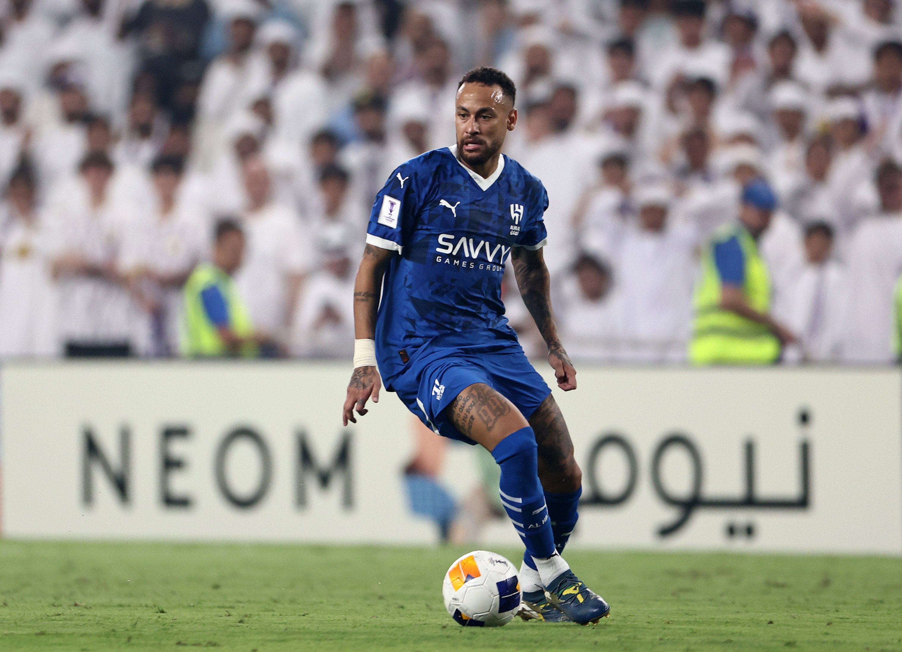 Neymar of Al Hilal controls the ball during his side’s AFC Champions League Elite match agaisnt Al Ain. Photo: Getty Images