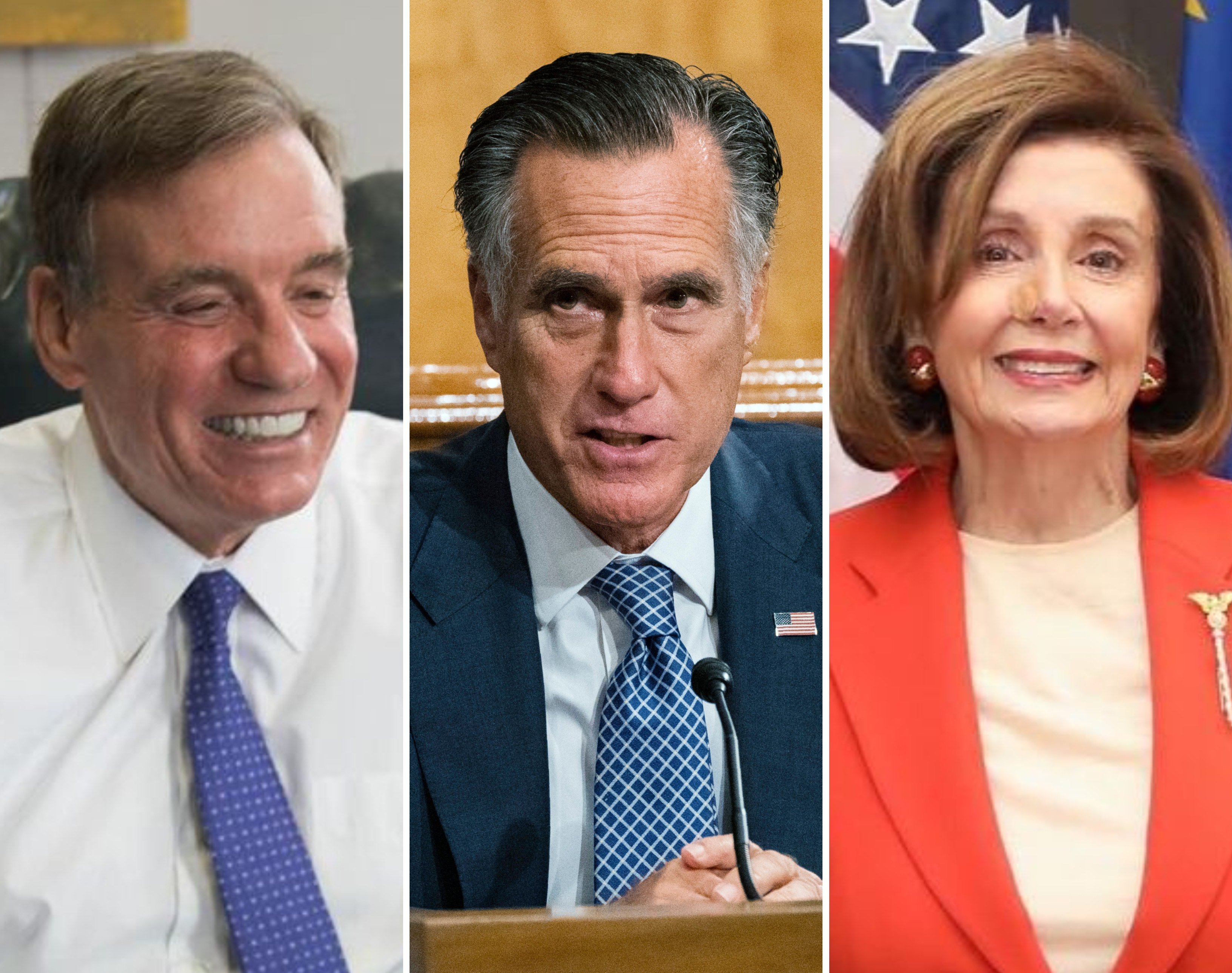 Mark R. Warner, Mitt Romney and Nancy Pelosi are among the richest US politicians in Congress. Photos: @senatorwarner, @xavier.bettel/Instagram; AP