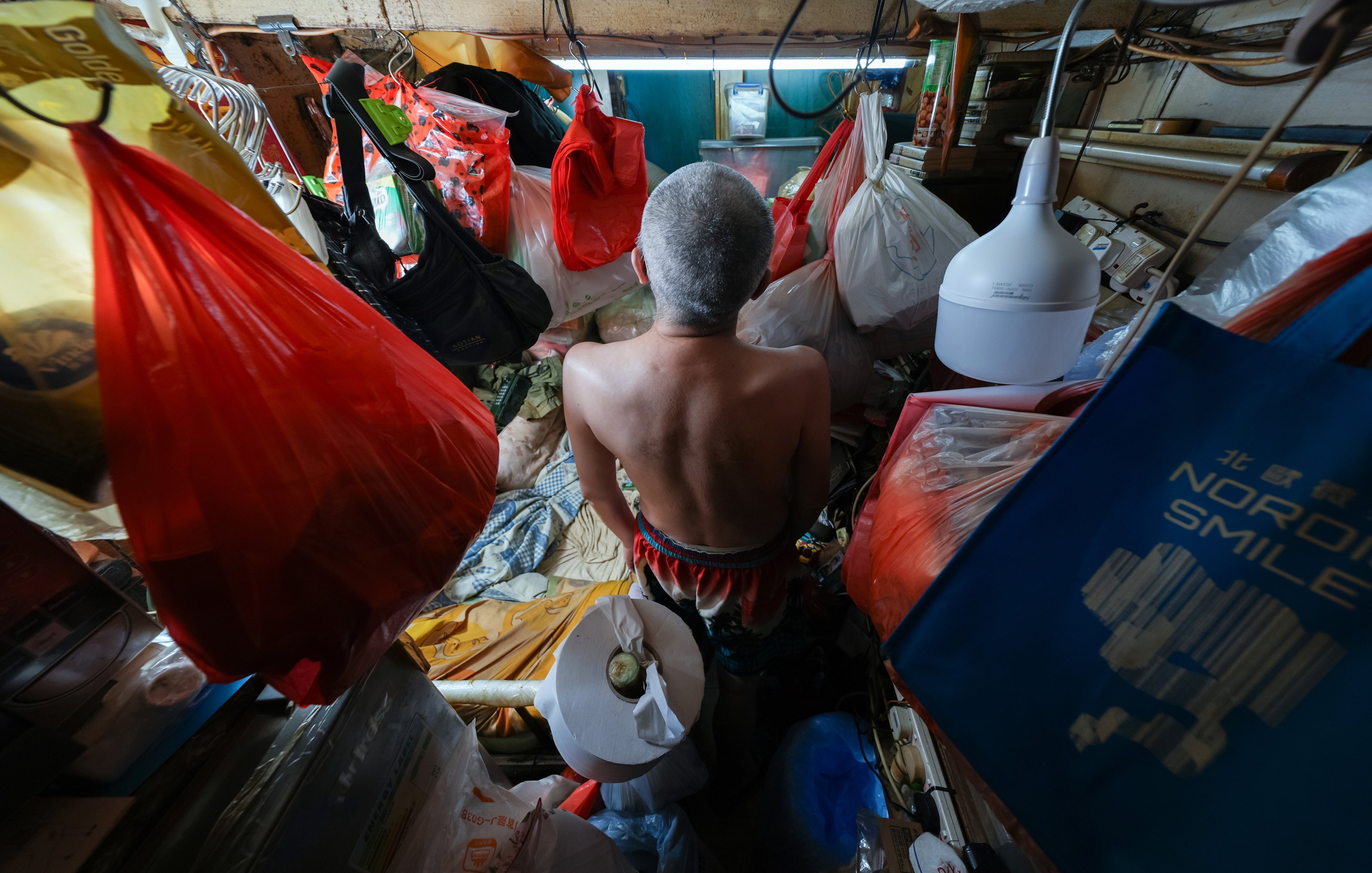 A 40 sq ft subdivided flat in Sham Shui Po. Photo: Eugene Lee