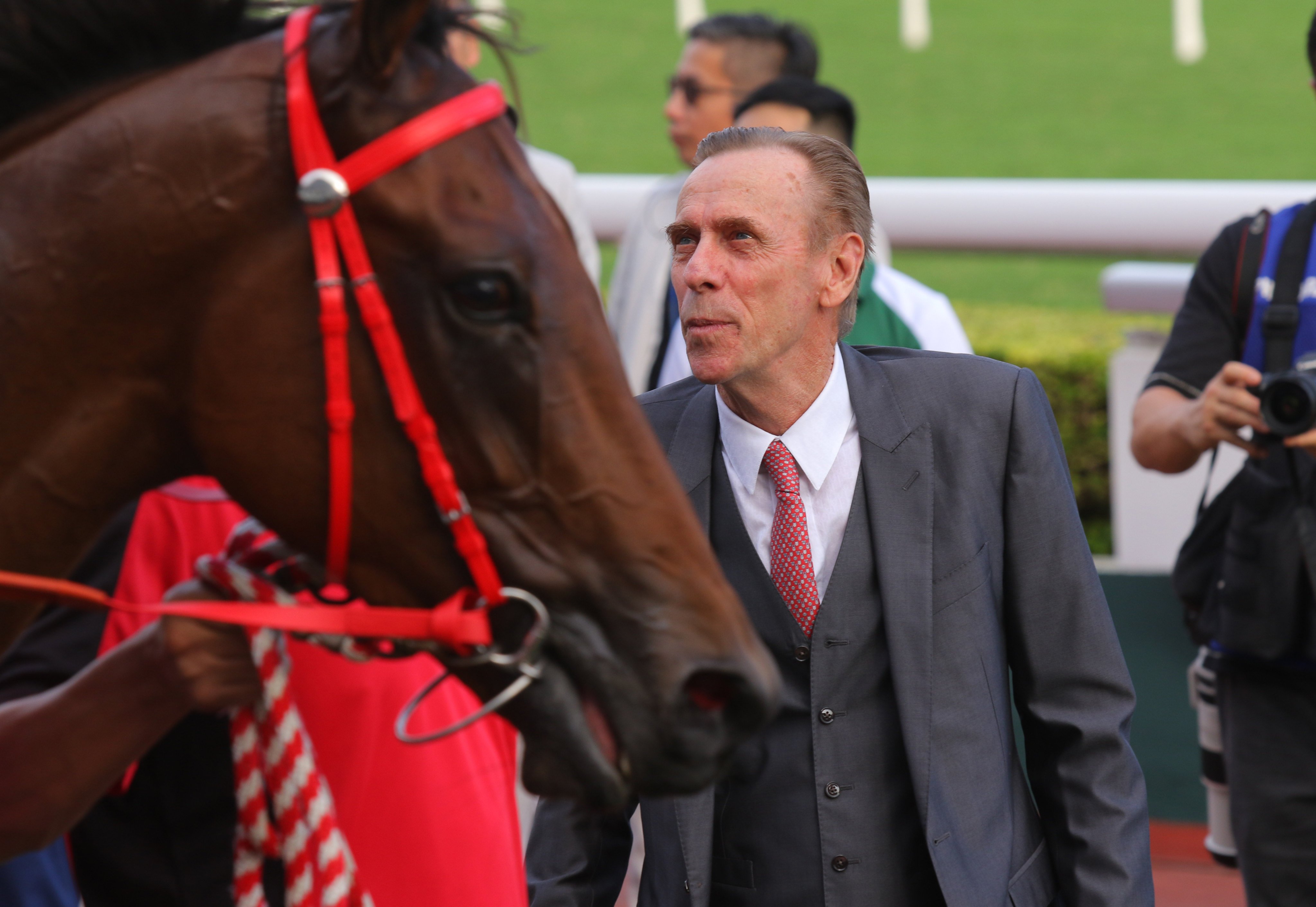 John Size looks over Ensued after the four-year-old’s weekend success. Photo: Kenneth Chan